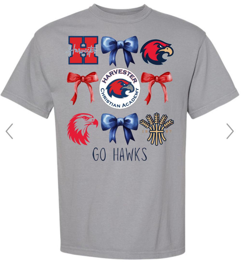 Harvester Christian Academy Hawks Bow Collage Tee