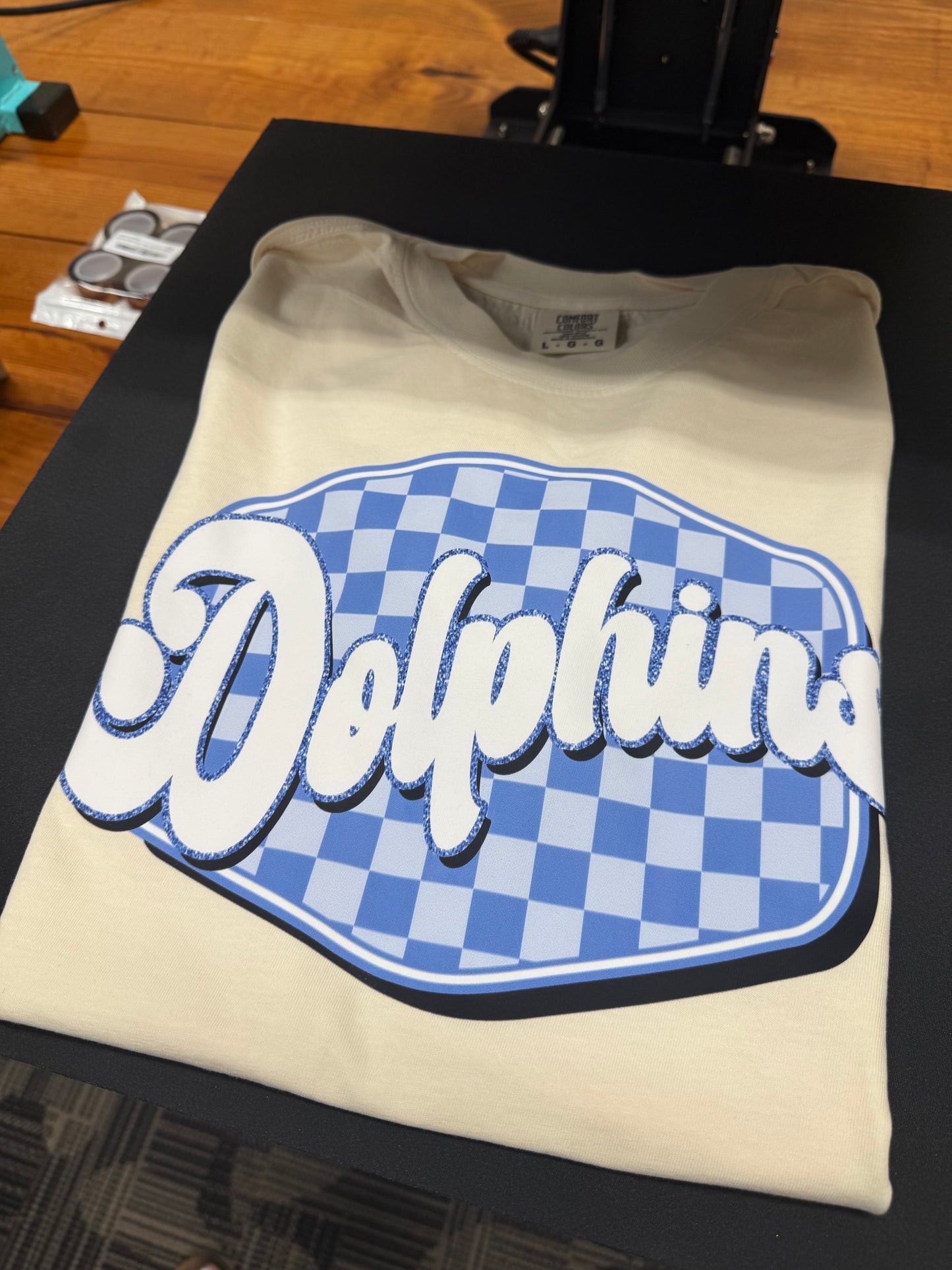 Nebo Dolphins Checkered Faux Glitter