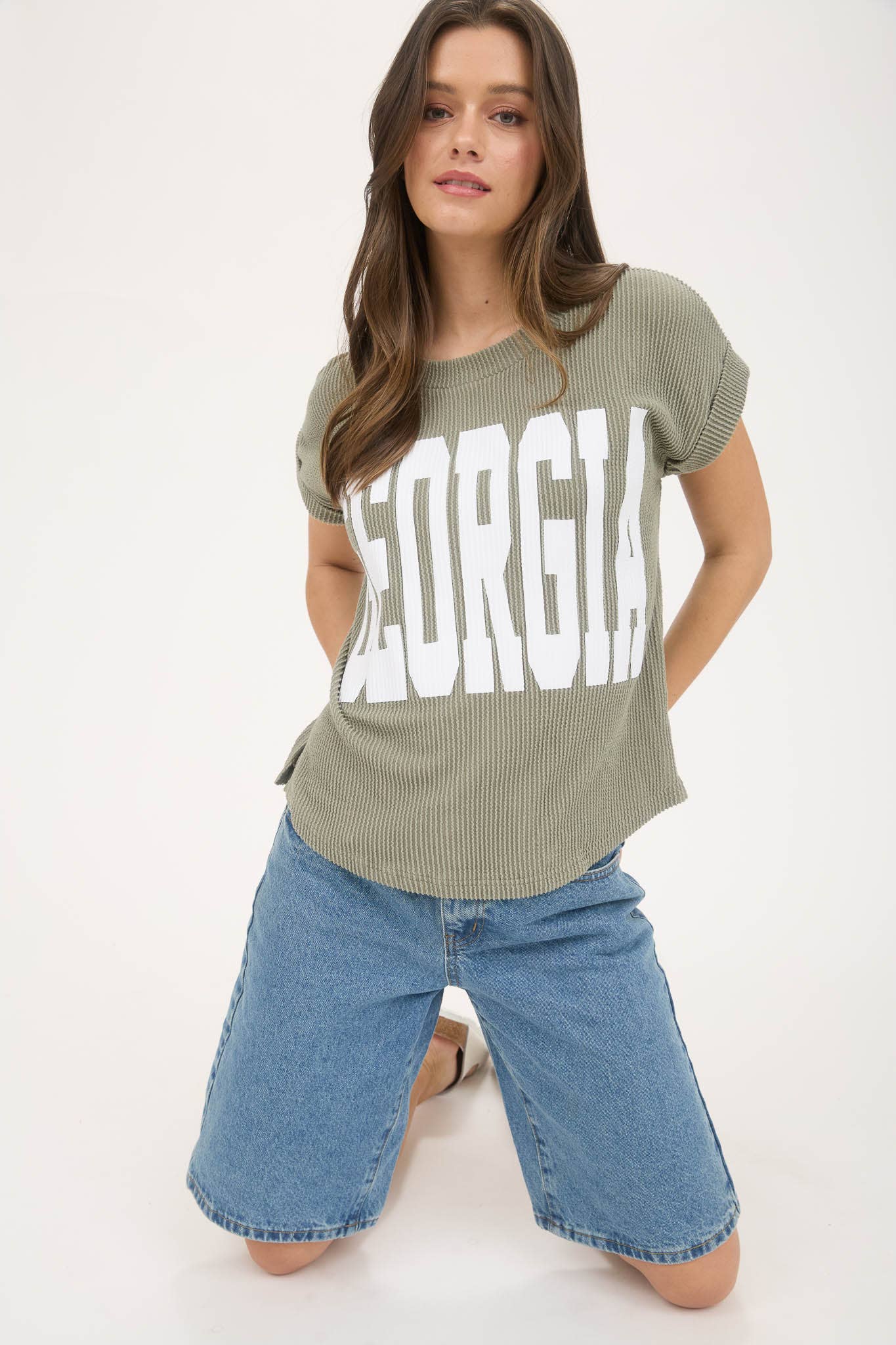 GEORGIA SHORT SLEEVE SWEATER KNIT TEE