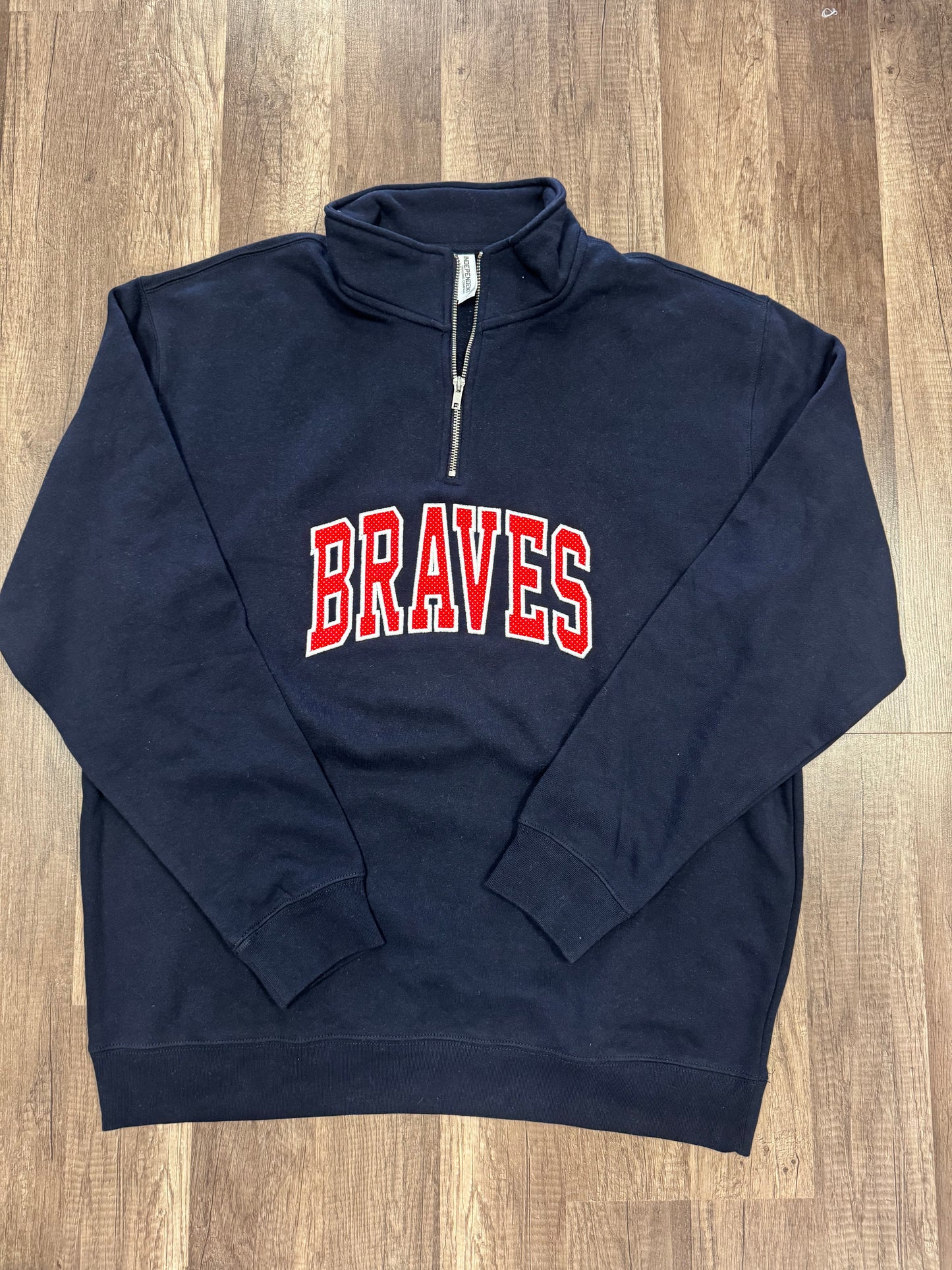Braves Polka Dot Embroidered Navy Quarterzip