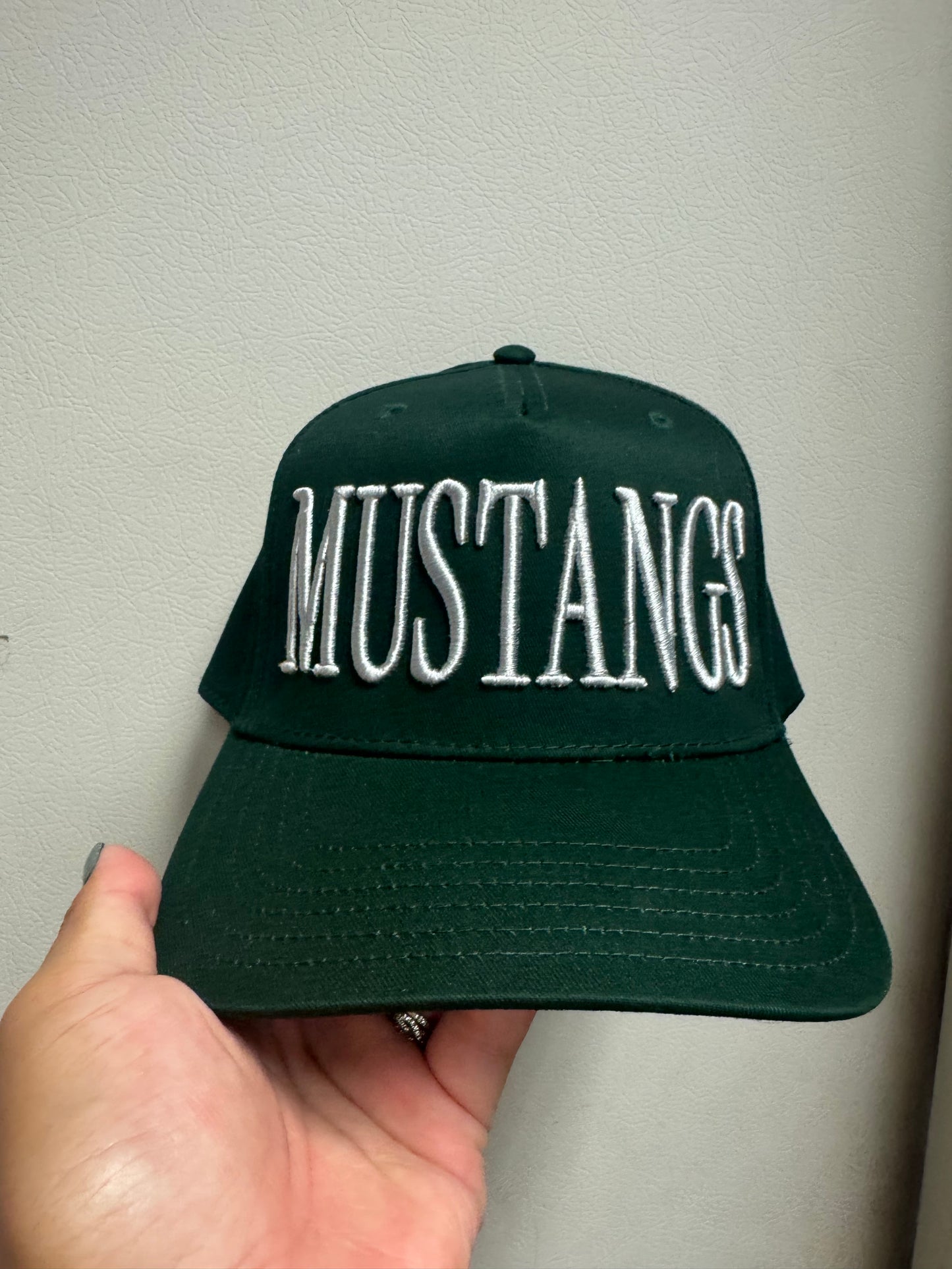 MUSTANGS GREEN / GREY 3D RAISED EMBROIDERY OTTO HAT