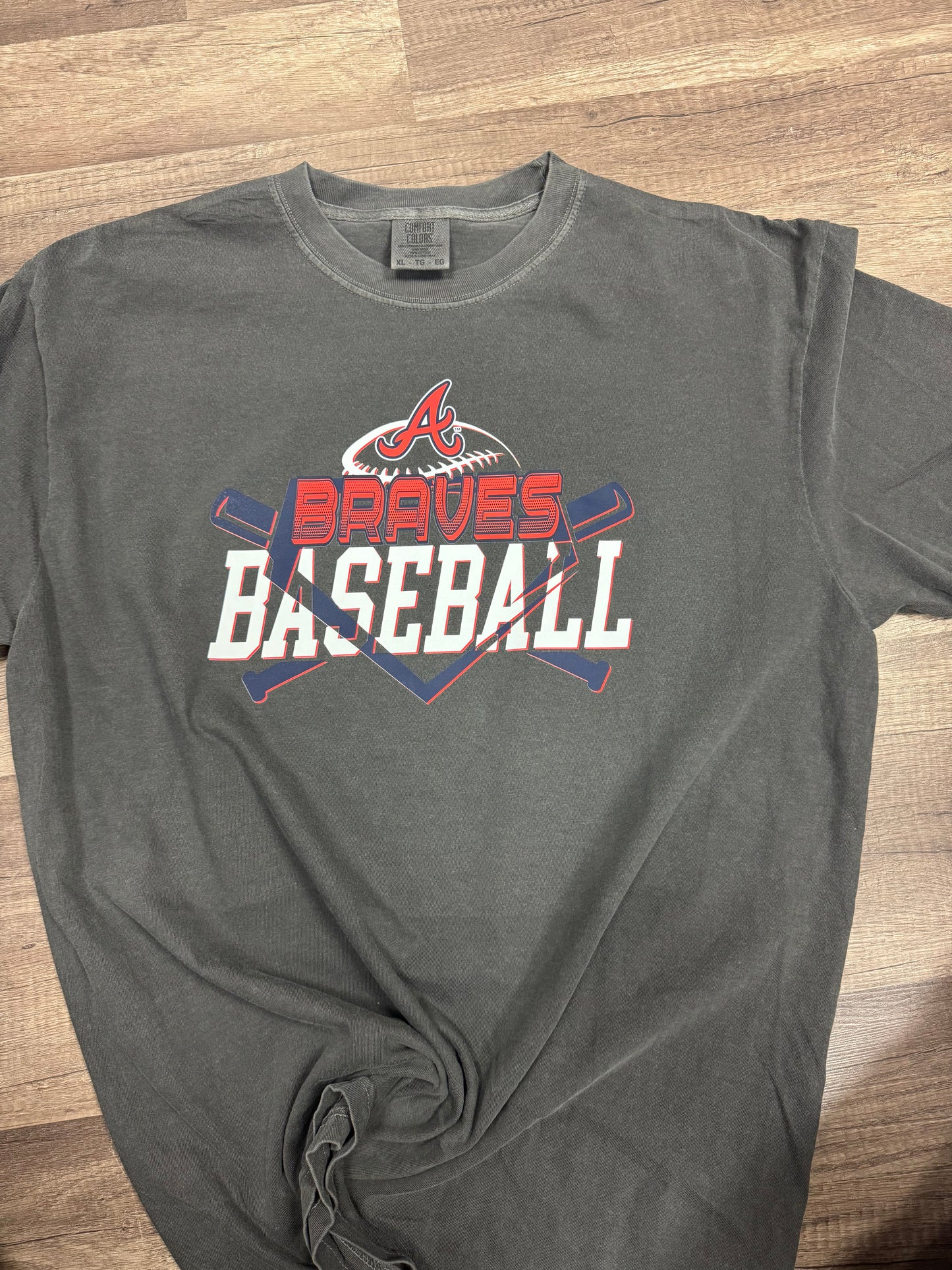Braves Baseball Homeplate/ Bat Tee