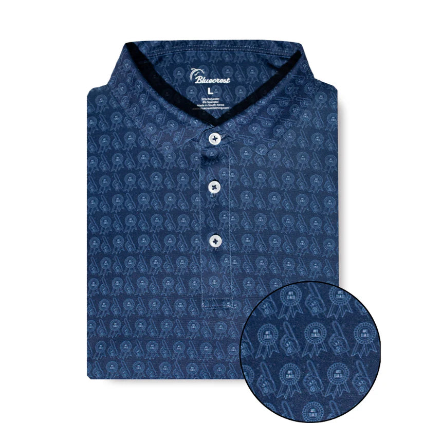 #1 Dad Performance Polo - Bluecrest