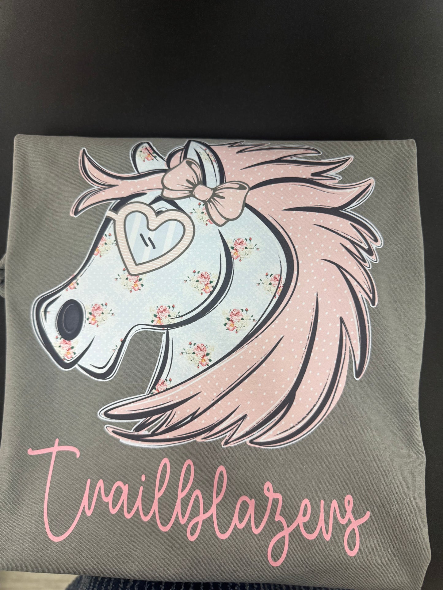 Poole Trailblazers Pink & Blue Floral On Grey