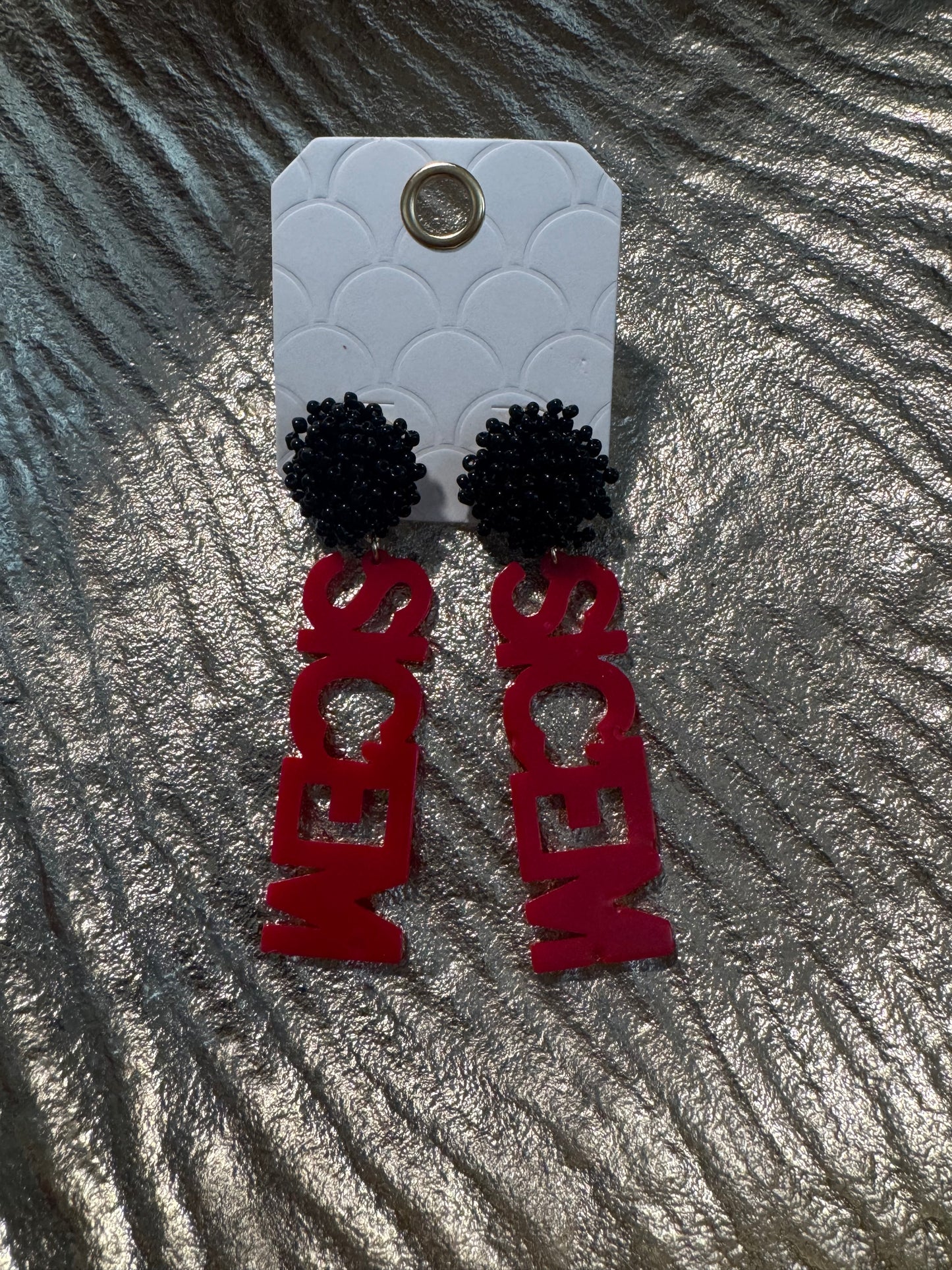 Sic Em Acrylic Beaded Earring