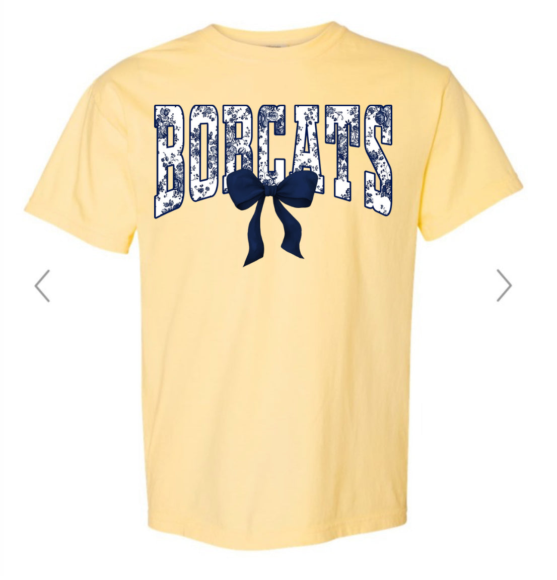 Bobcats Floral Tolie on yellow