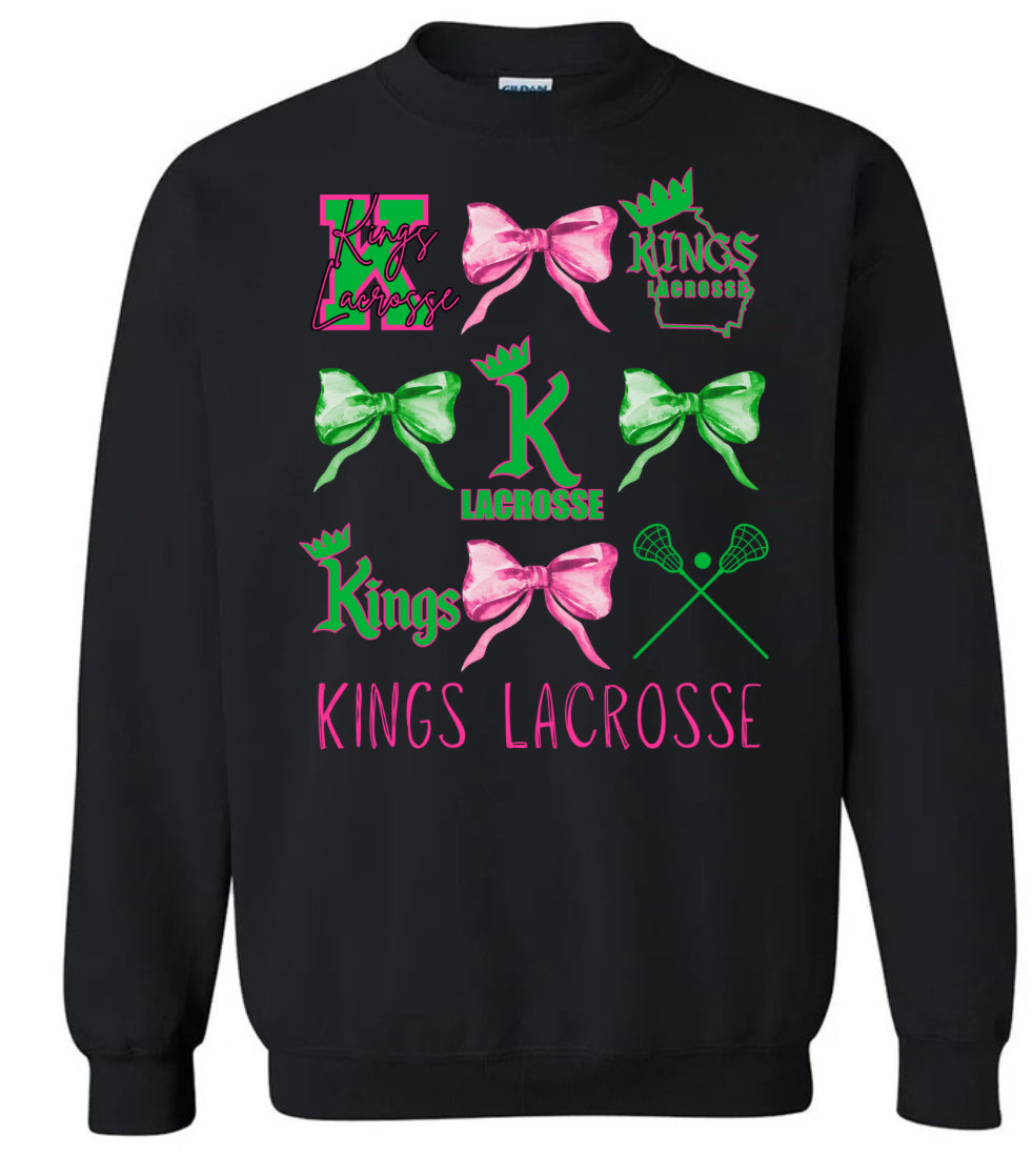 Kings Lacrosse Bow Collage Black Gildan Sweatshirt
