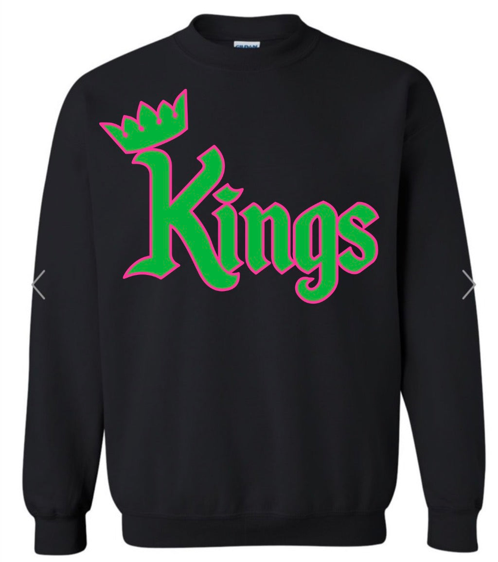 Kings Lacrosse Logo on Black Gildan Sweatshirt