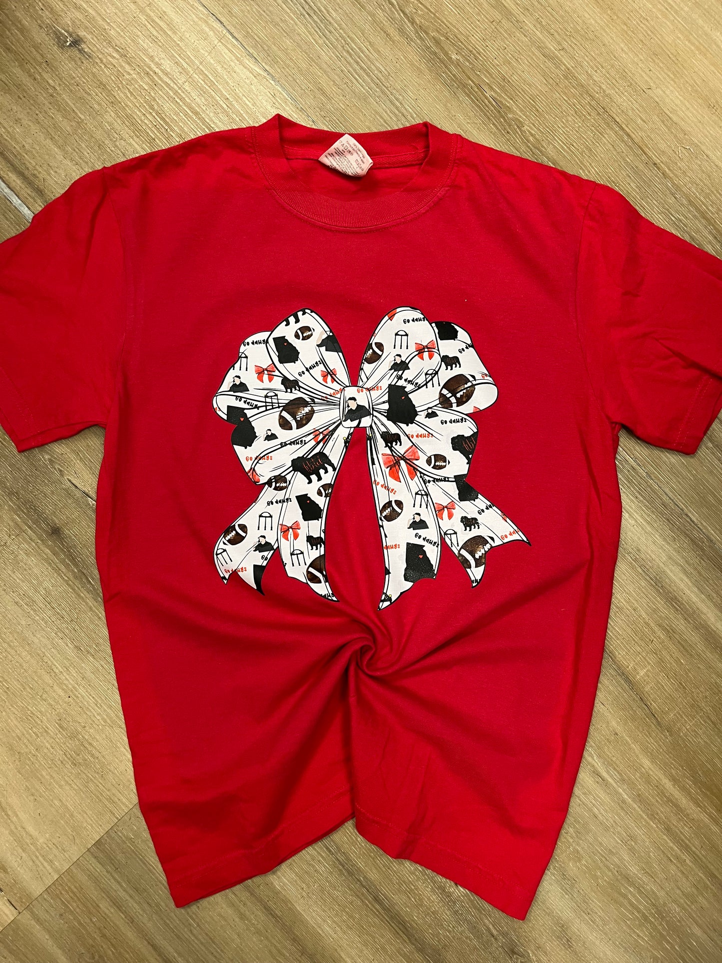 Georgia Red Kirby Bow tee