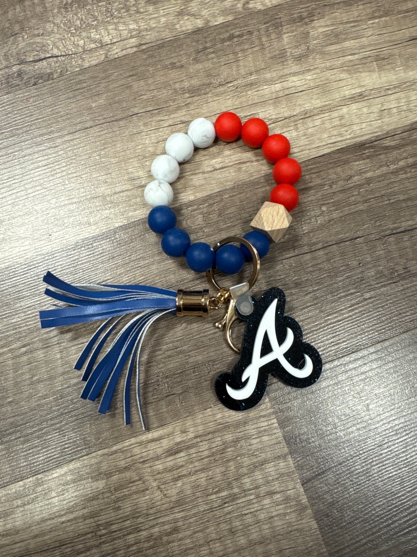 Braves Beaded Wristlet