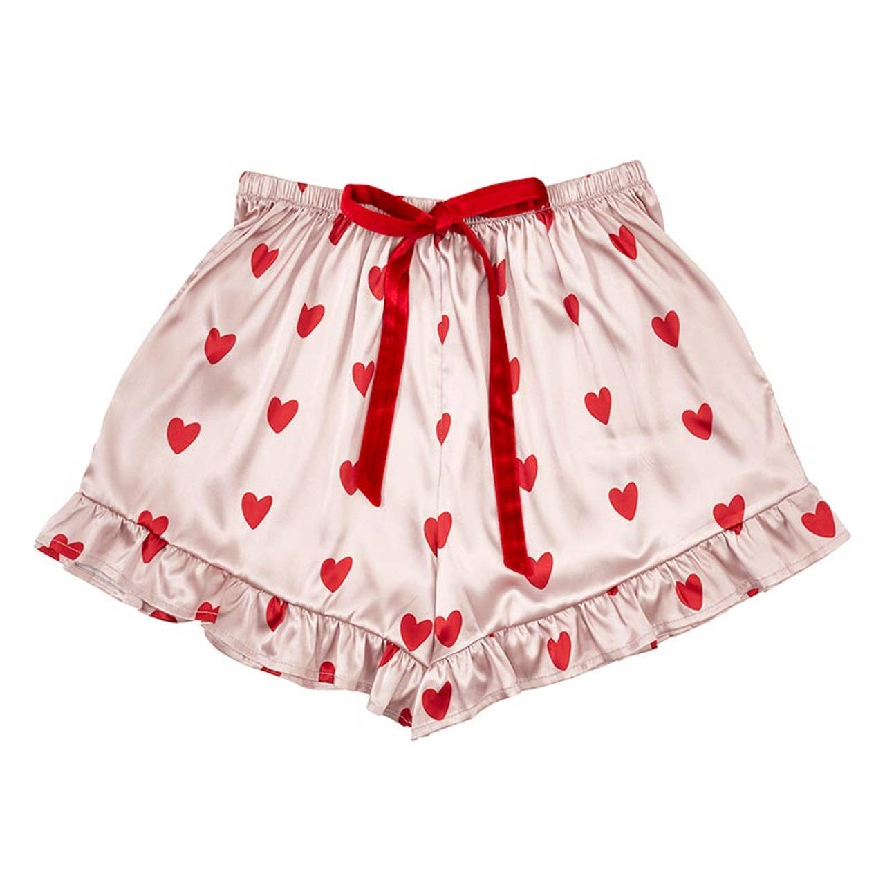 Pink Velvet Two-Piece PJ Set - Hearts: 100% Polyester
