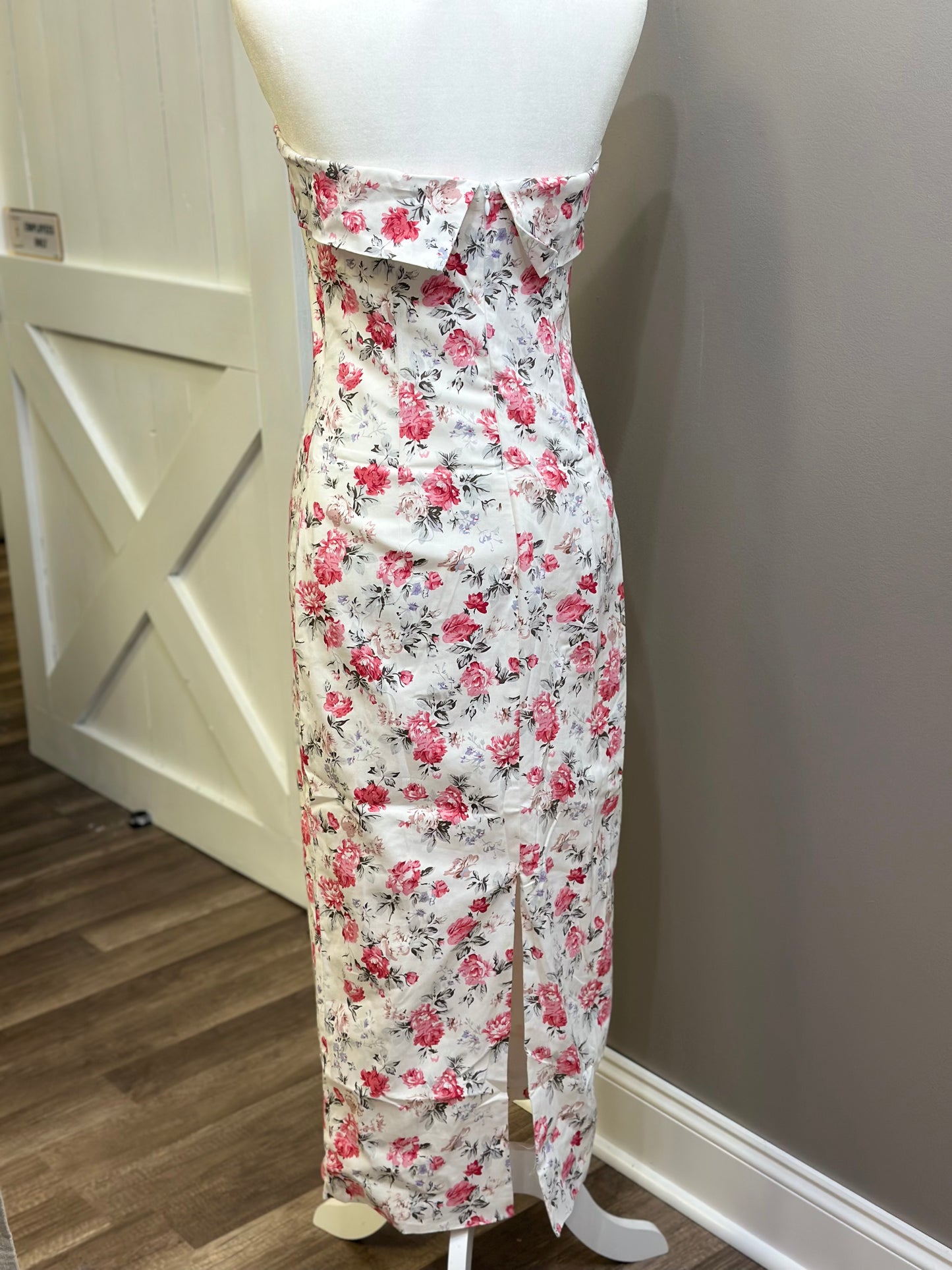 Floral Tube Dress - Cream Rose
