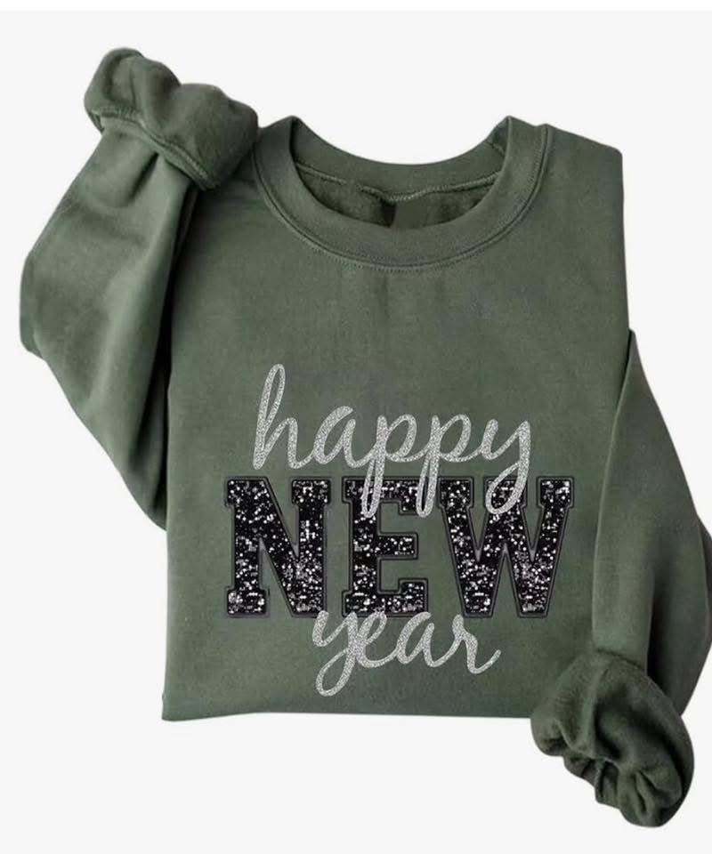 TSHIRT BAR- happy new year faux glitter