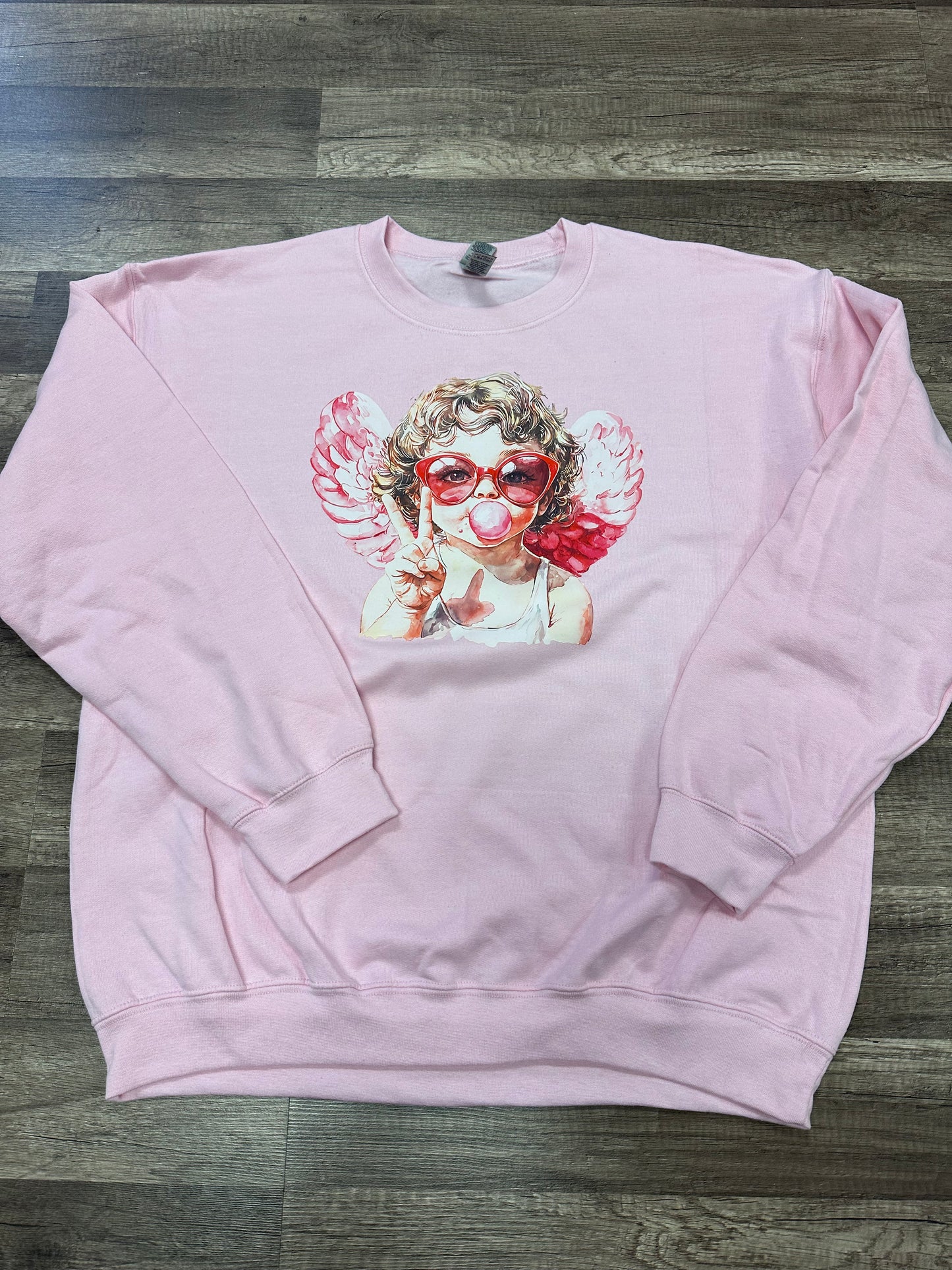 Cupid Blowing Bubble Pink Sweatshirt