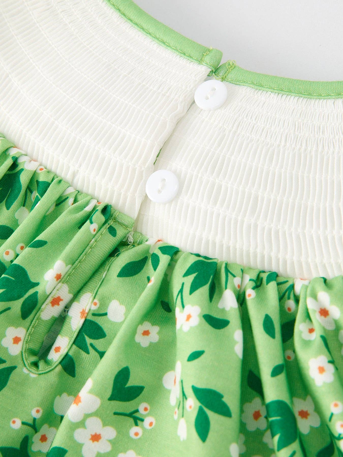 St. Patrick's Day Smocking Clover Plaid Bow Embroidered Dress