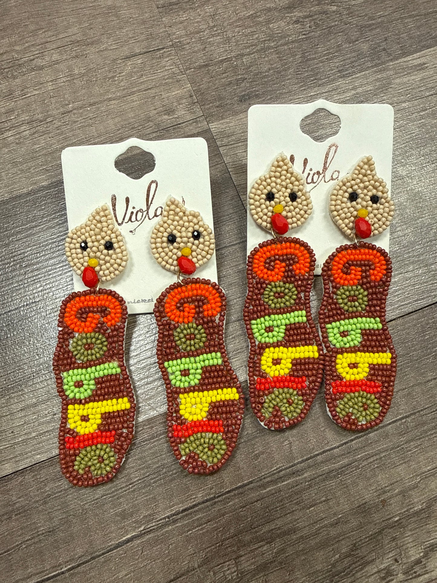 Gobble Gobble Beaded Earrings