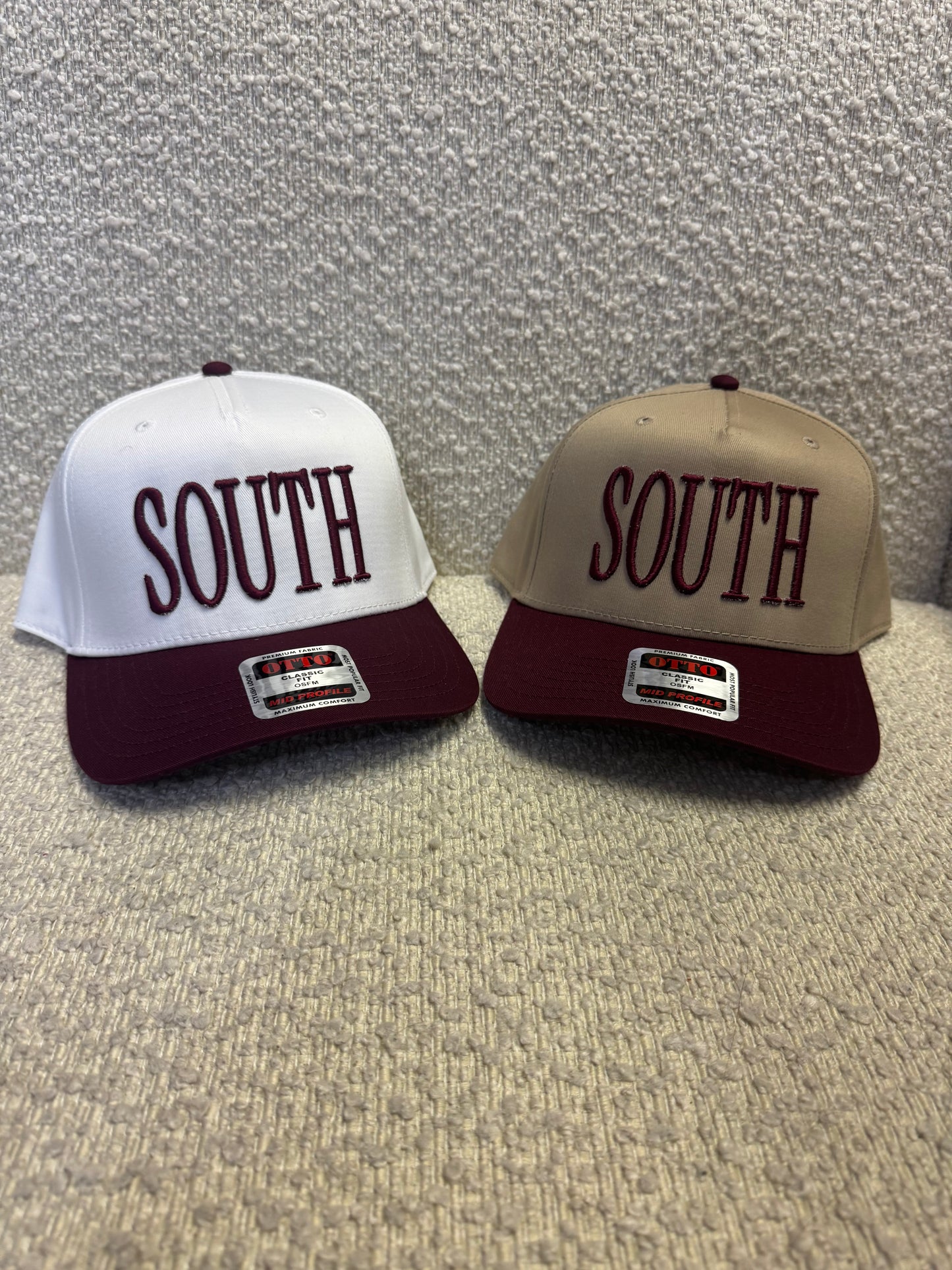 RAISED 3D EMBROIDERY VARSITY MASCOT SCHOOL NAME OTTO HATS