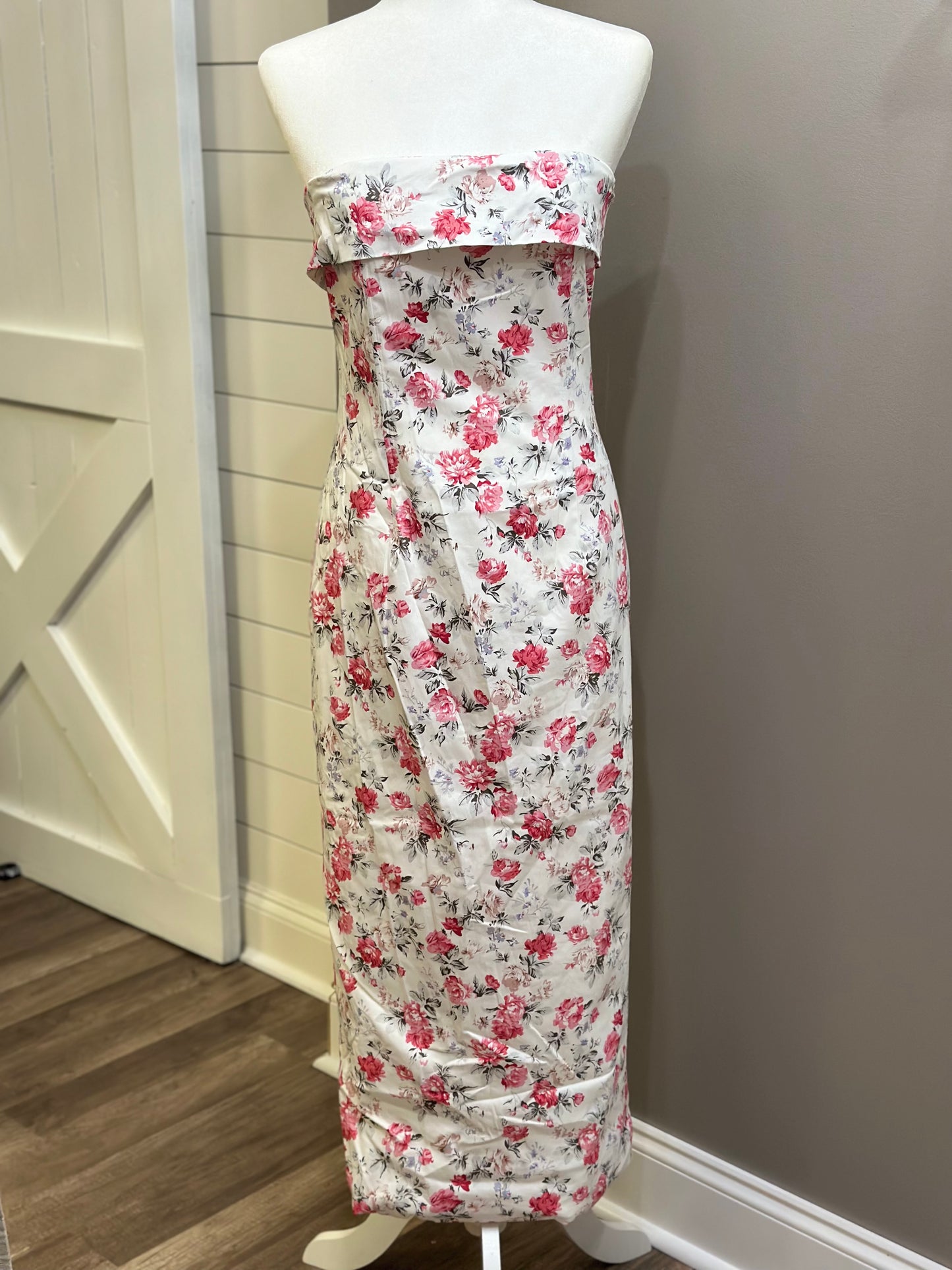 Floral Tube Dress - Cream Rose