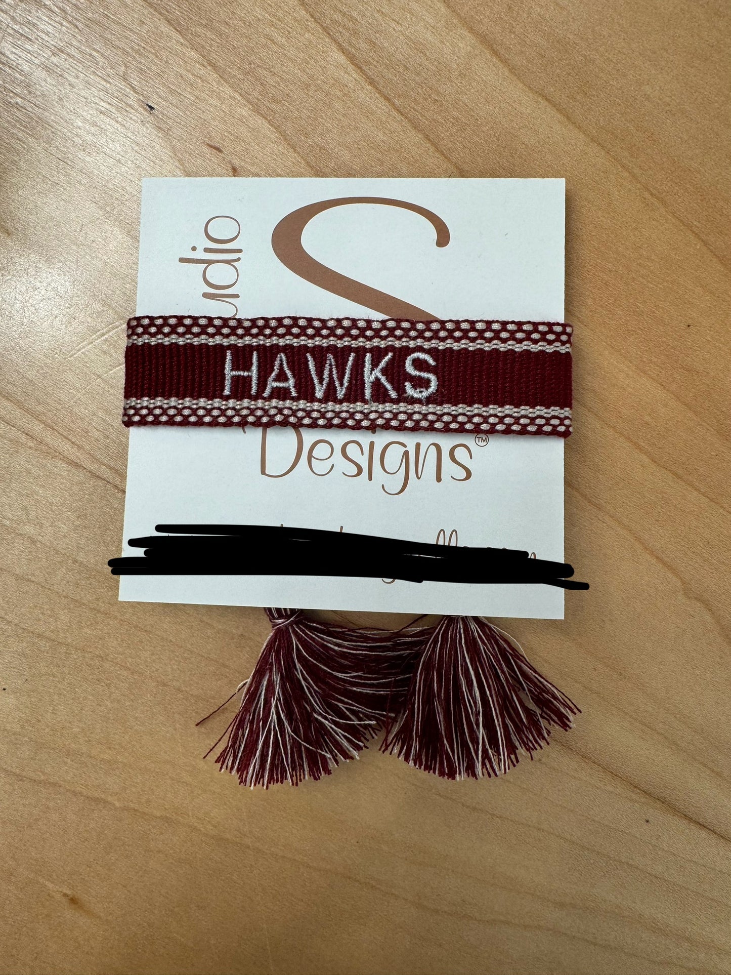 Hillgrove Embroidered Tassel Bracelet - Hawks