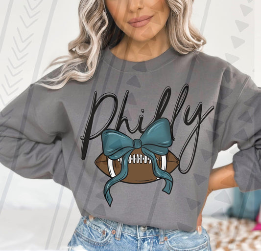 Philly with bow charcoal sweatshirt