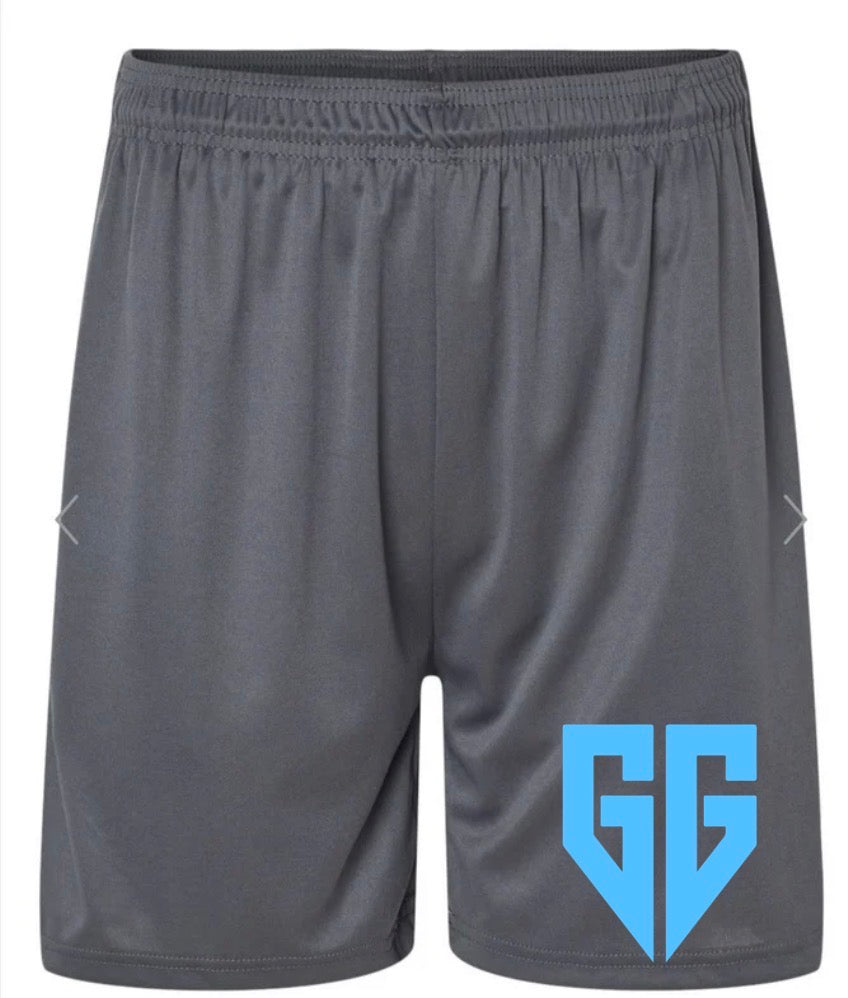 GENERALS MENS SHORTS WITH POCKETS 5 inch embroidered on grey