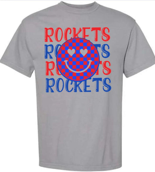 Rockets Smiley Stacked Grey Gildan Vaughan