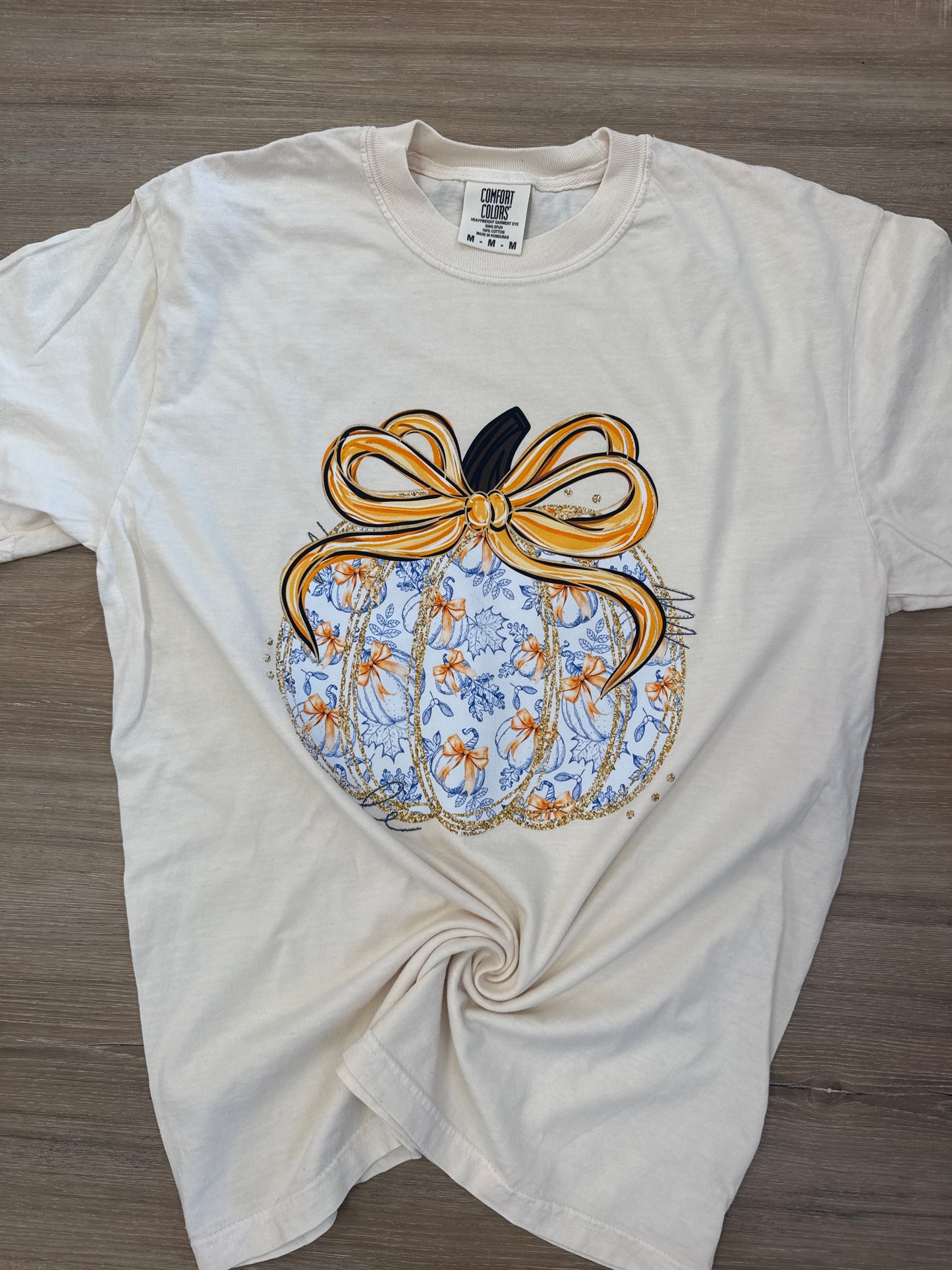 Fall Blue and Orange Pumpkin Tee