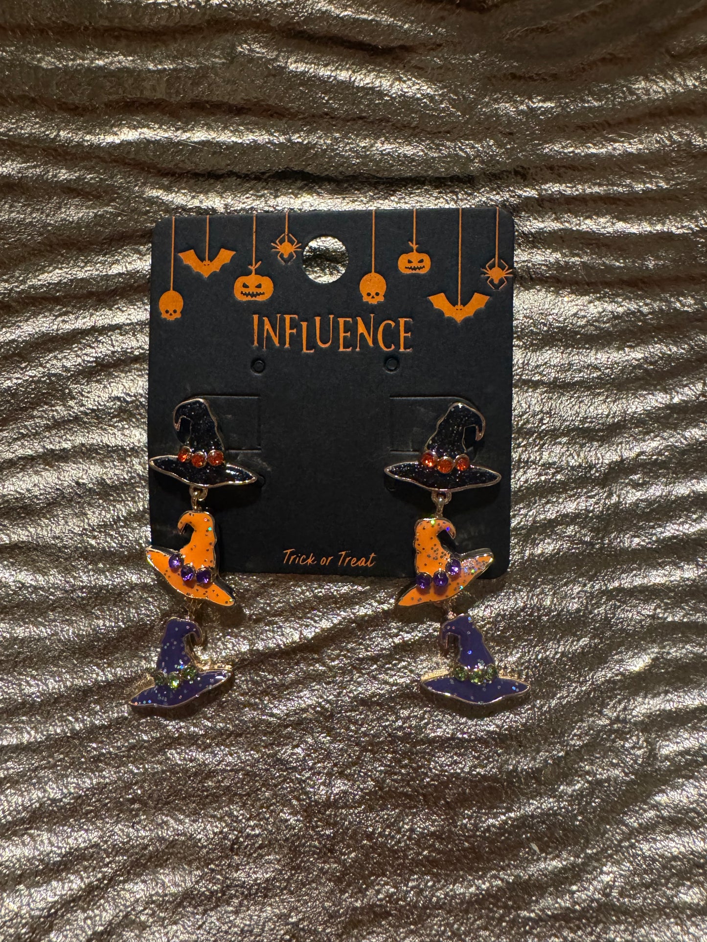 3 dangle witch hat earring