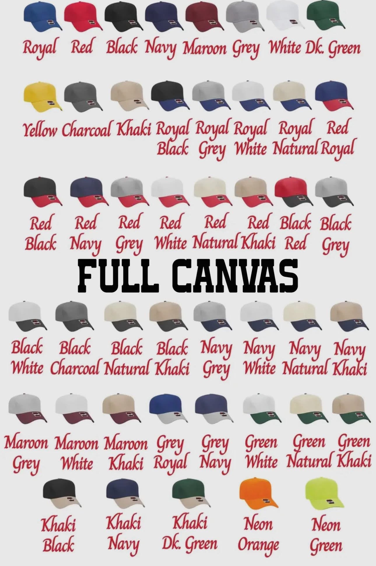 RAISED 3D EMBROIDERY VARSITY MASCOT SCHOOL NAME OTTO HATS