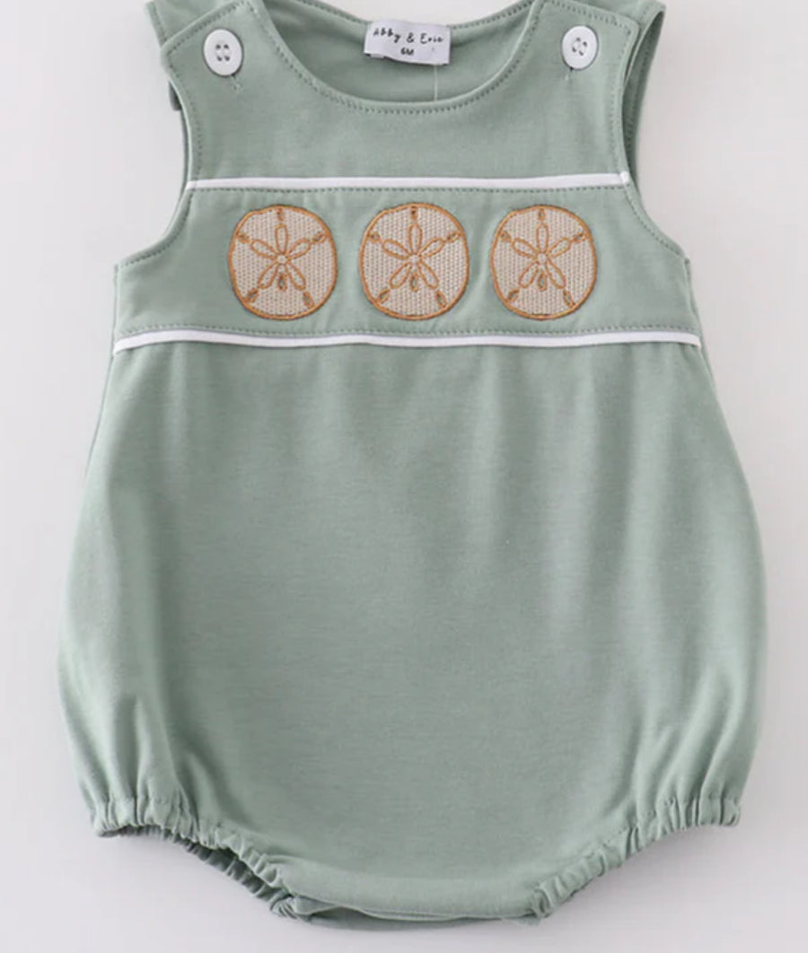 Embroidered Sand Dollar Boys Bubble