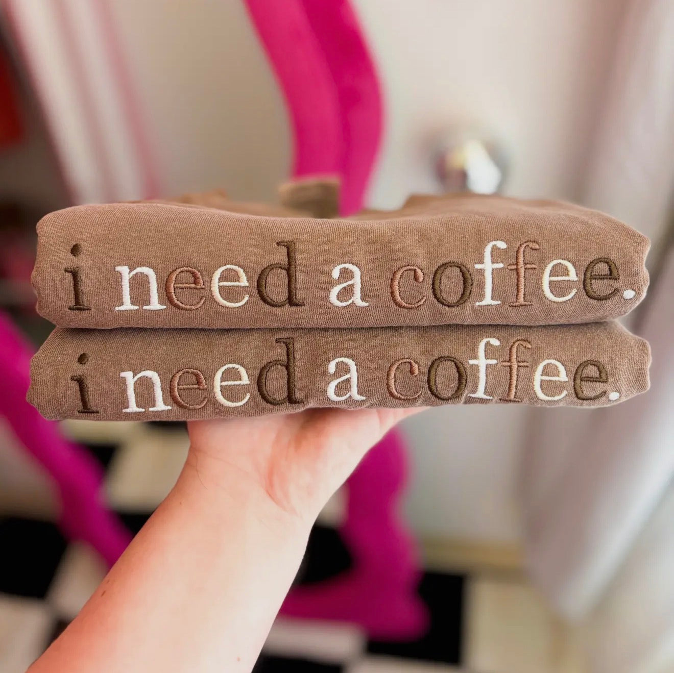 I need an coffee embroidered cc short sleeve tee