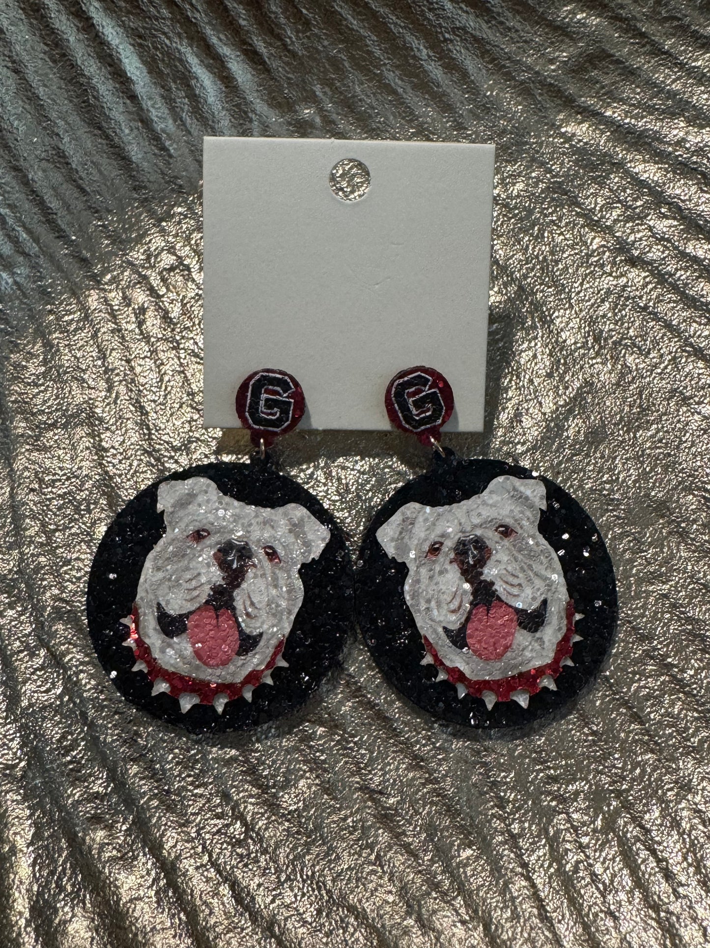 Bulldog circle sequin Earring