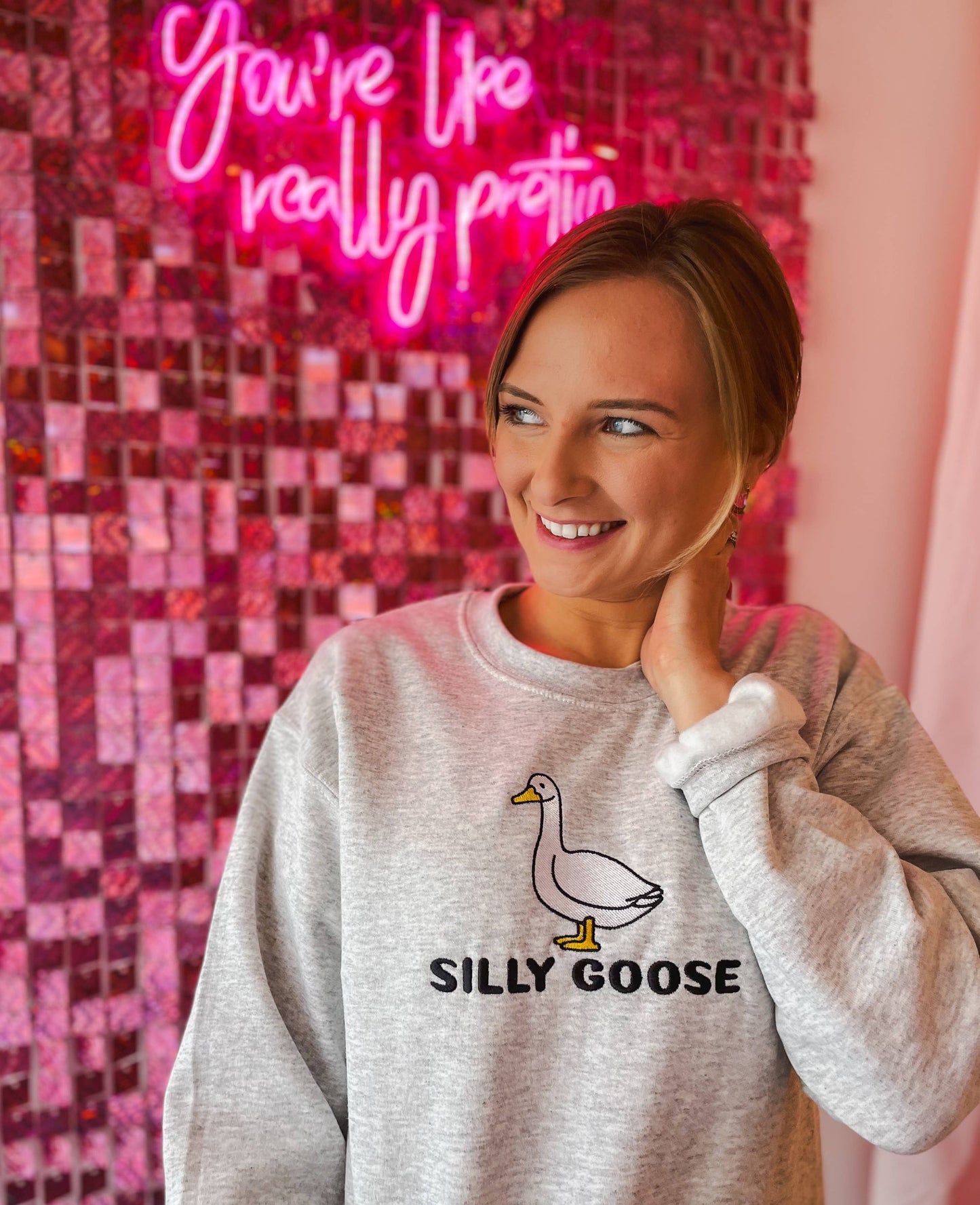 Silly Goose Embroidered Crewneck | Trendy Sweatshirt