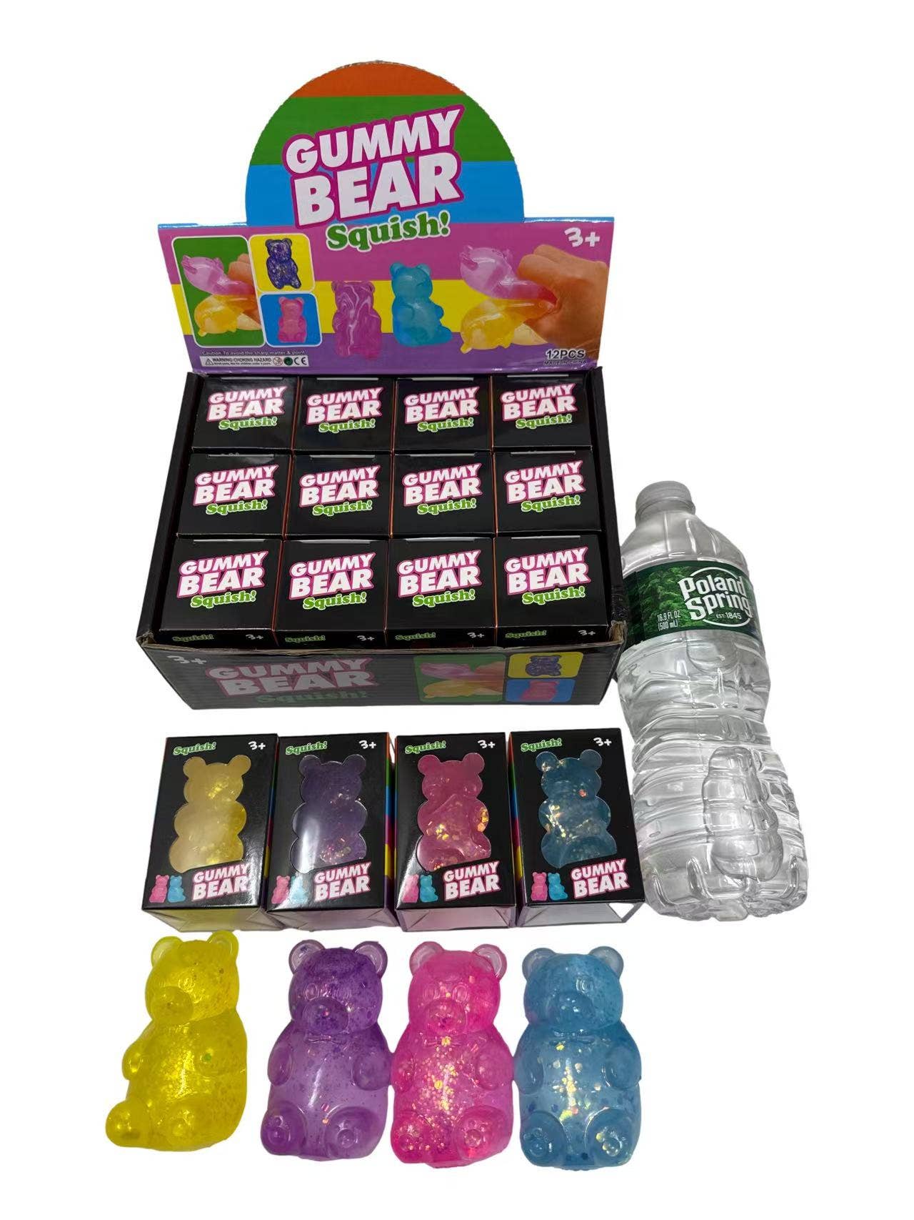 Squishy Glitter Gummy Bear | Palm Size
