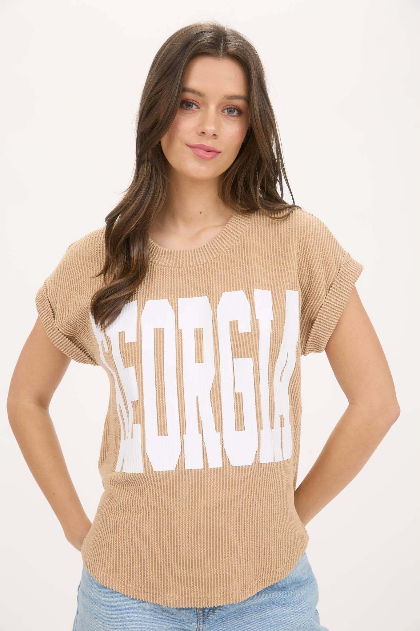GEORGIA SHORT SLEEVE SWEATER KNIT TEE