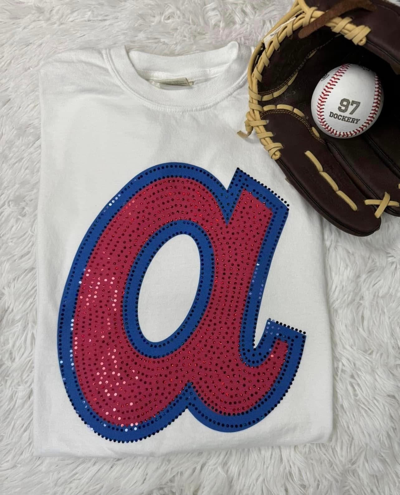Retro A Braves White Sequin Tee