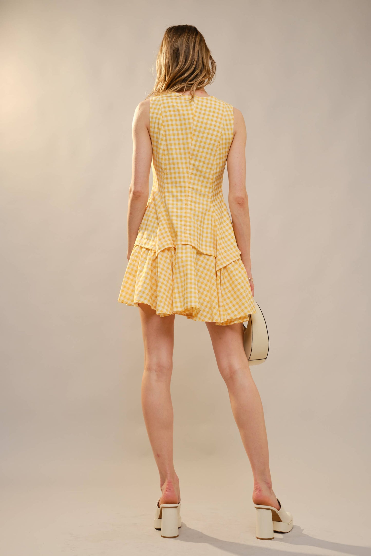 Gingham Flare Mini Dress