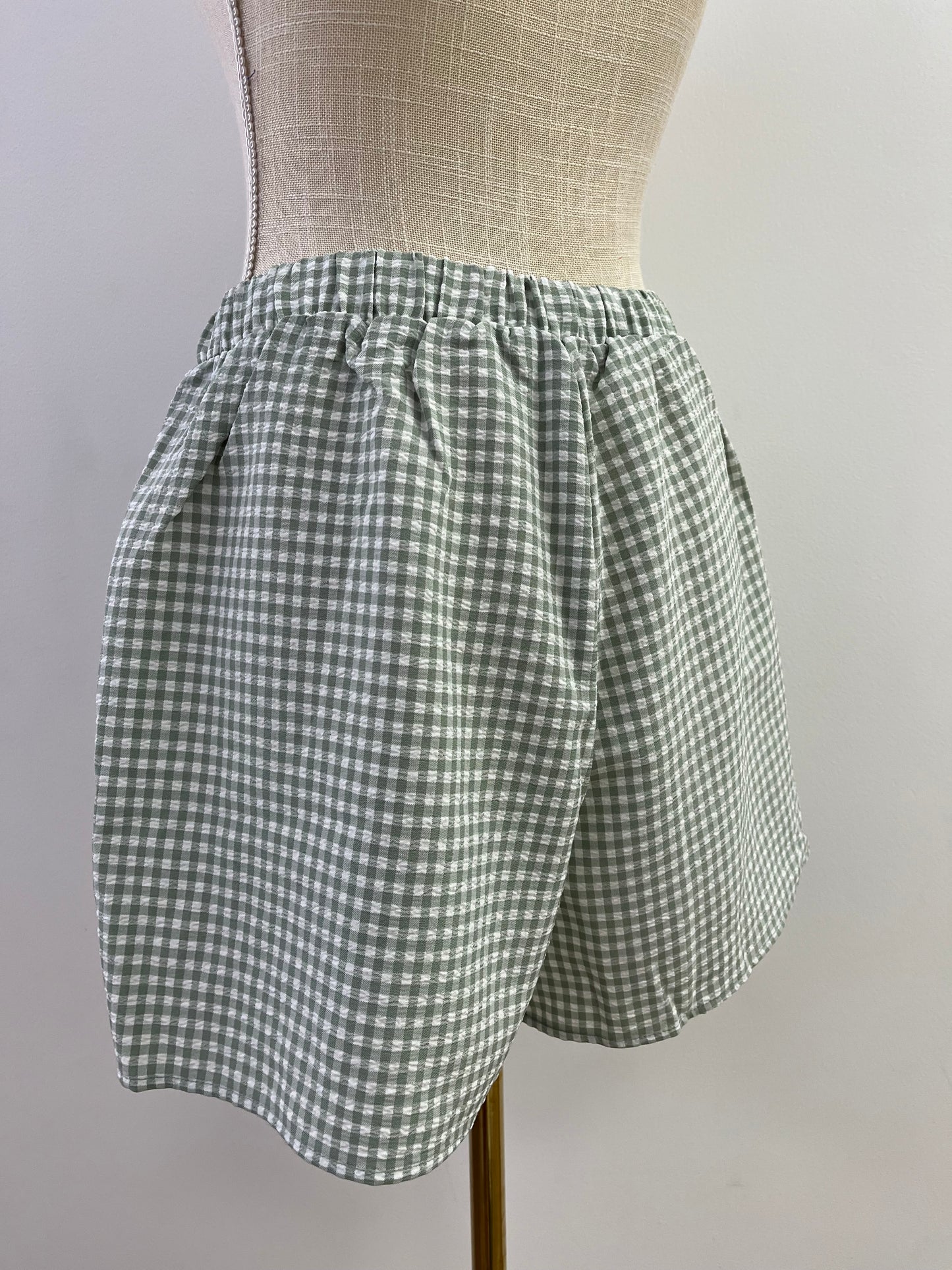 Sage Green Gingham 2 Pc Skort set- SOLD AS SET