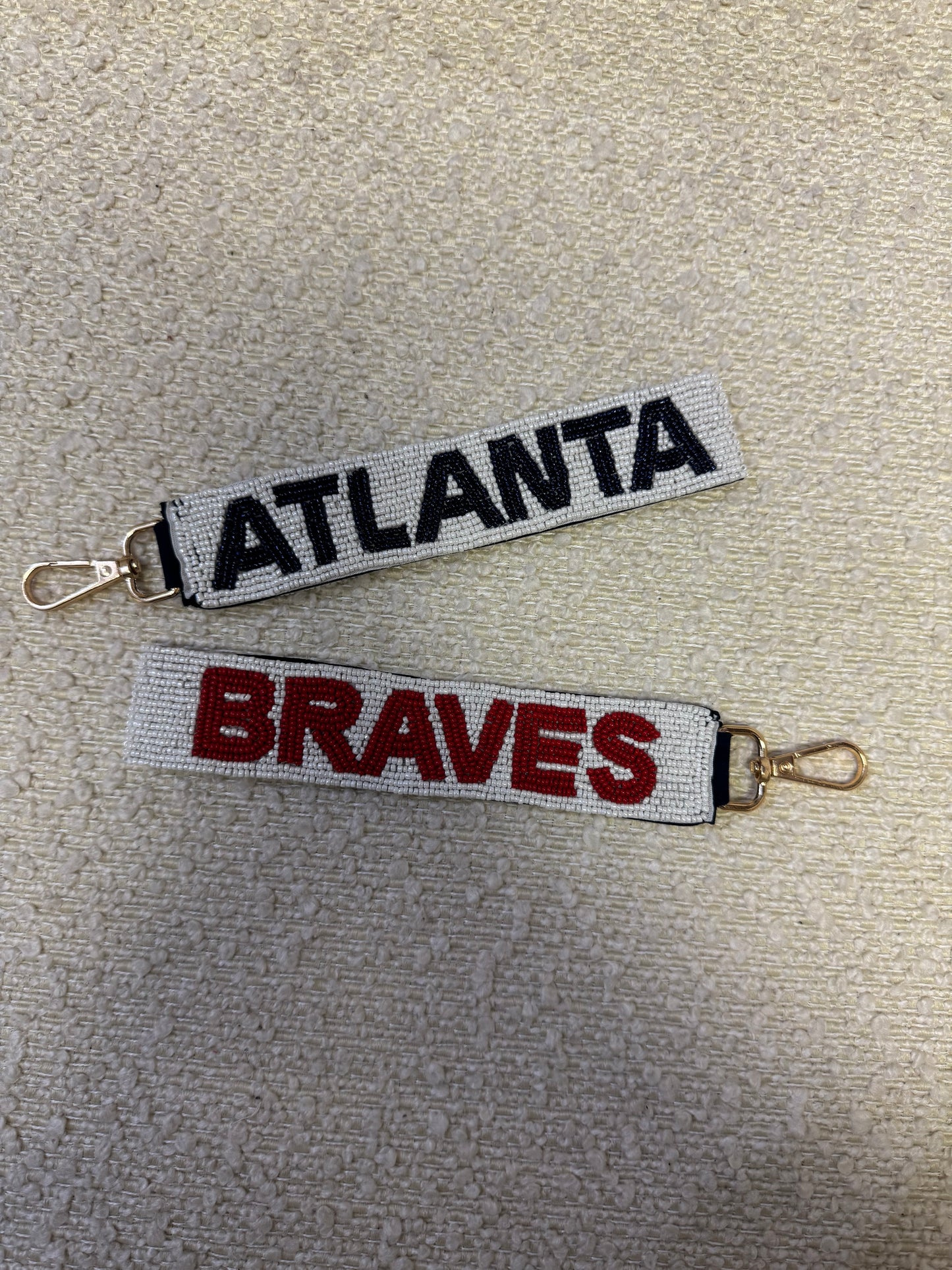 ATLANTA BRAVES BEADED KEYCHAIN