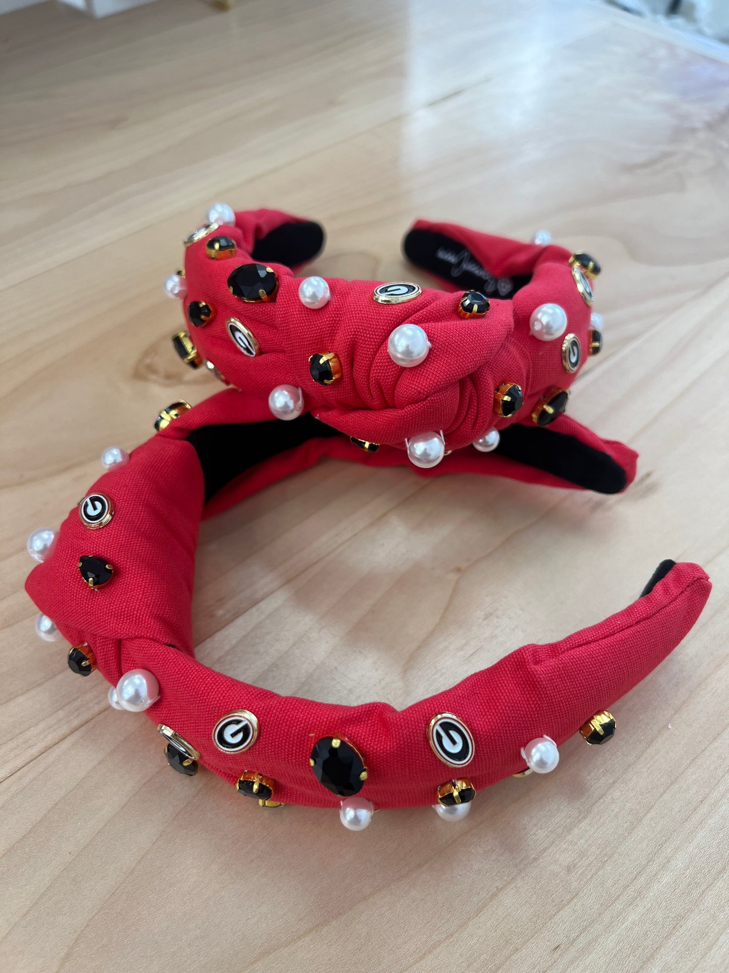 Brianna Cannon Red Universy of Georgia Logo Headband