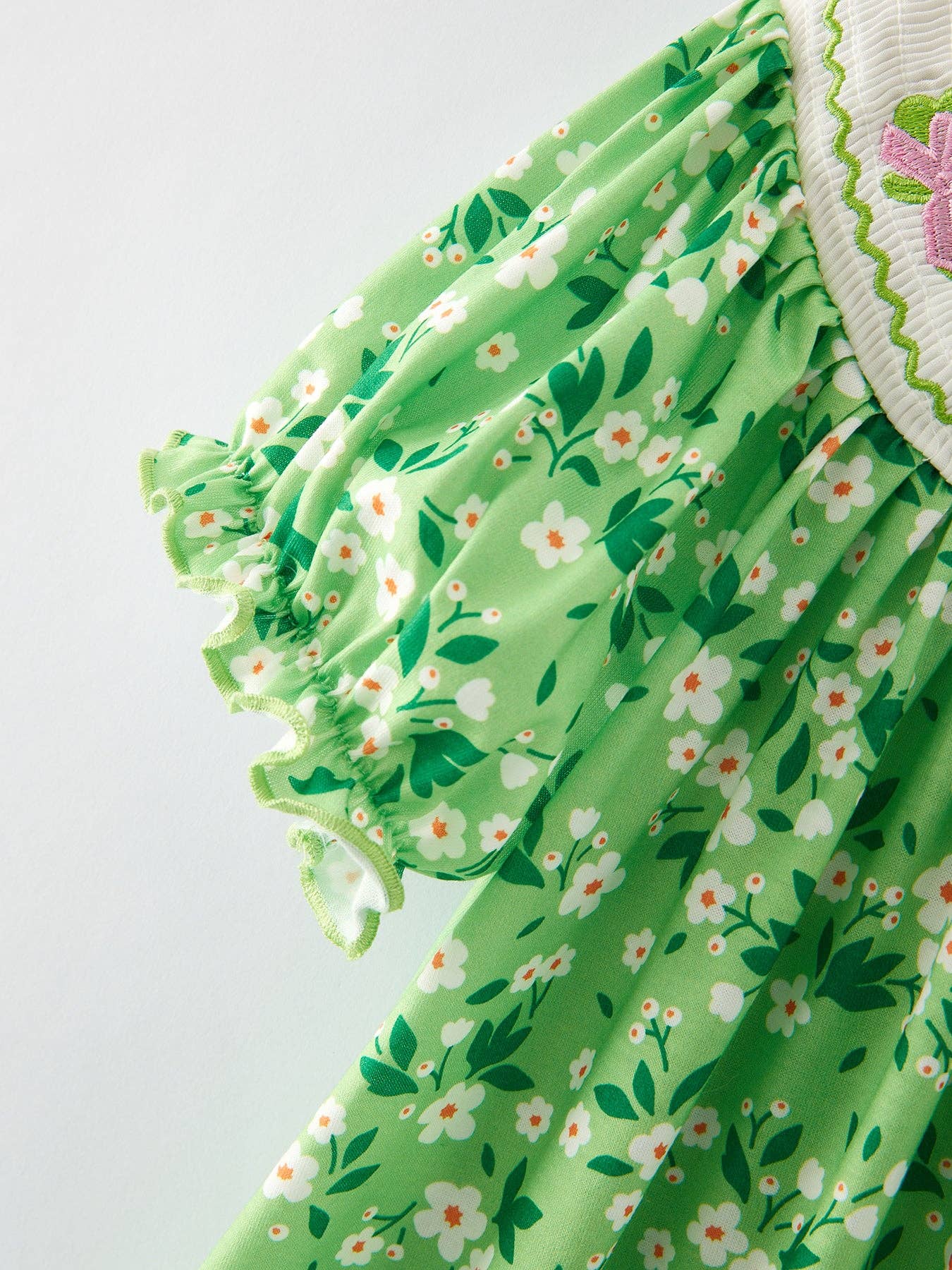 St. Patrick's Day Smocking Clover Plaid Bow Embroidered Dress