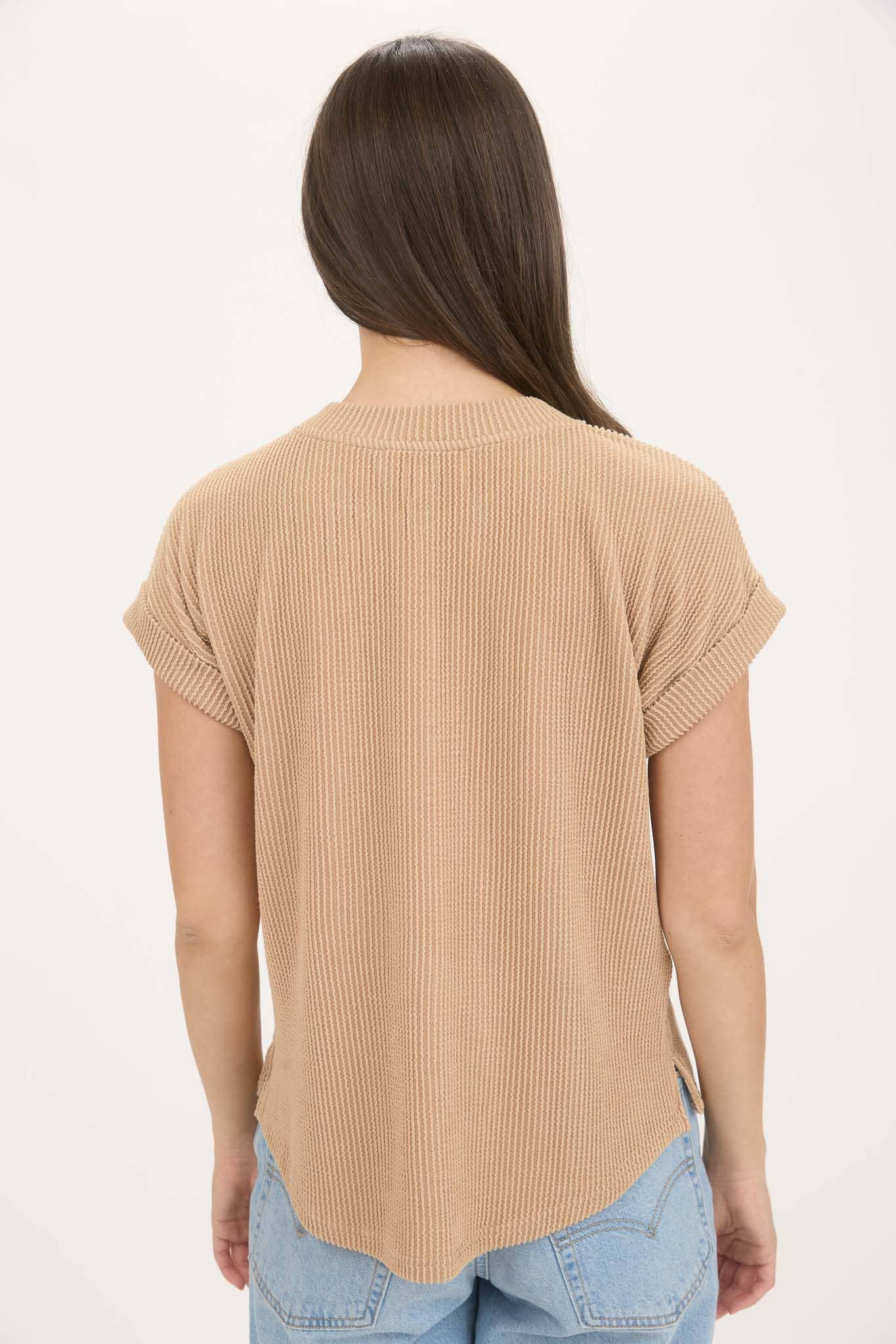 GEORGIA SHORT SLEEVE SWEATER KNIT TEE