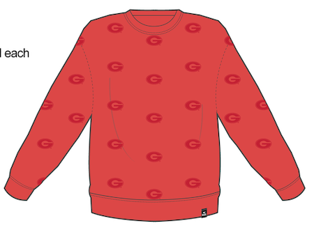 Georgia Ritter Repeat Lantern Sleeve Crew: RED
