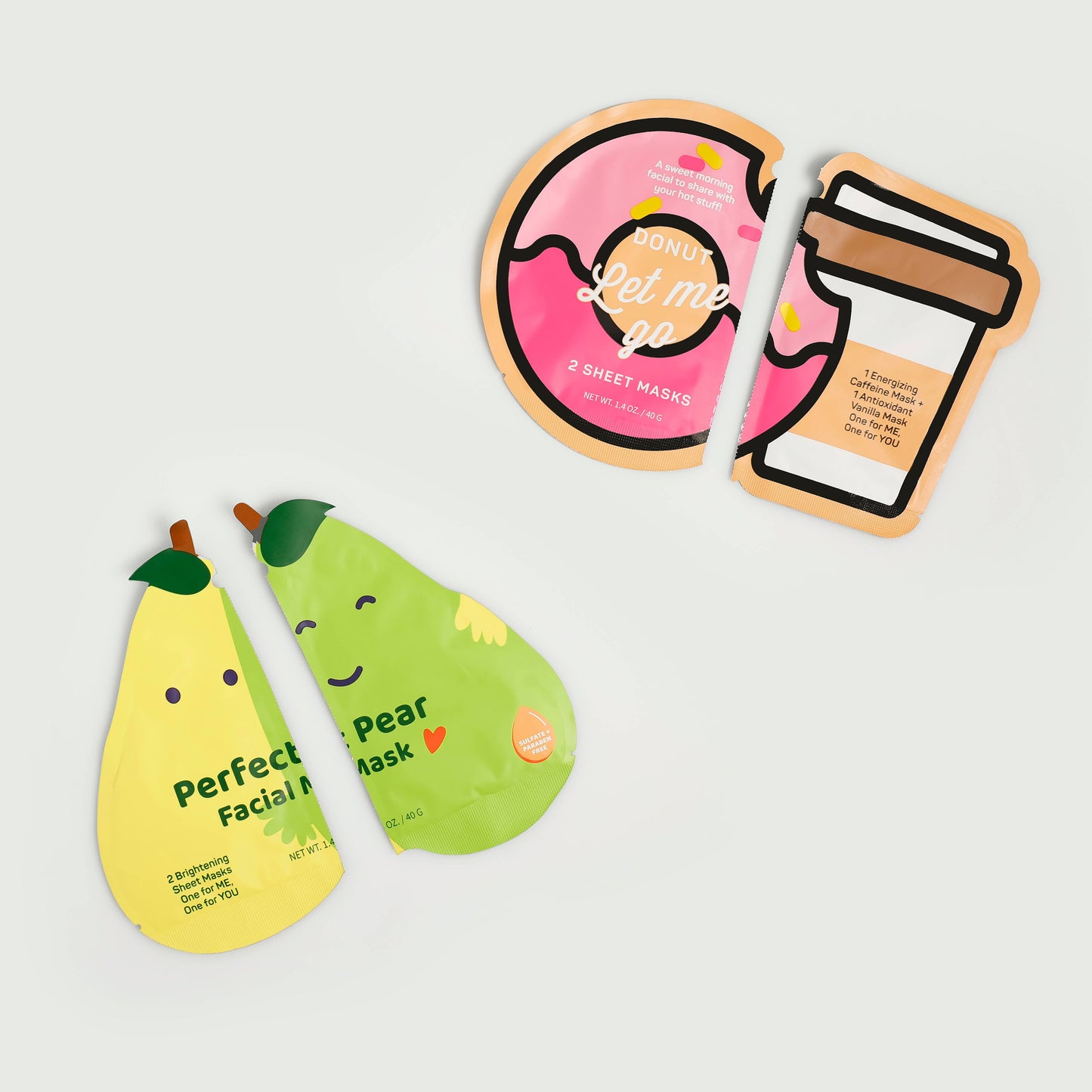 Donut Let Me Go & Perfect Pear Valentines' Face masks
