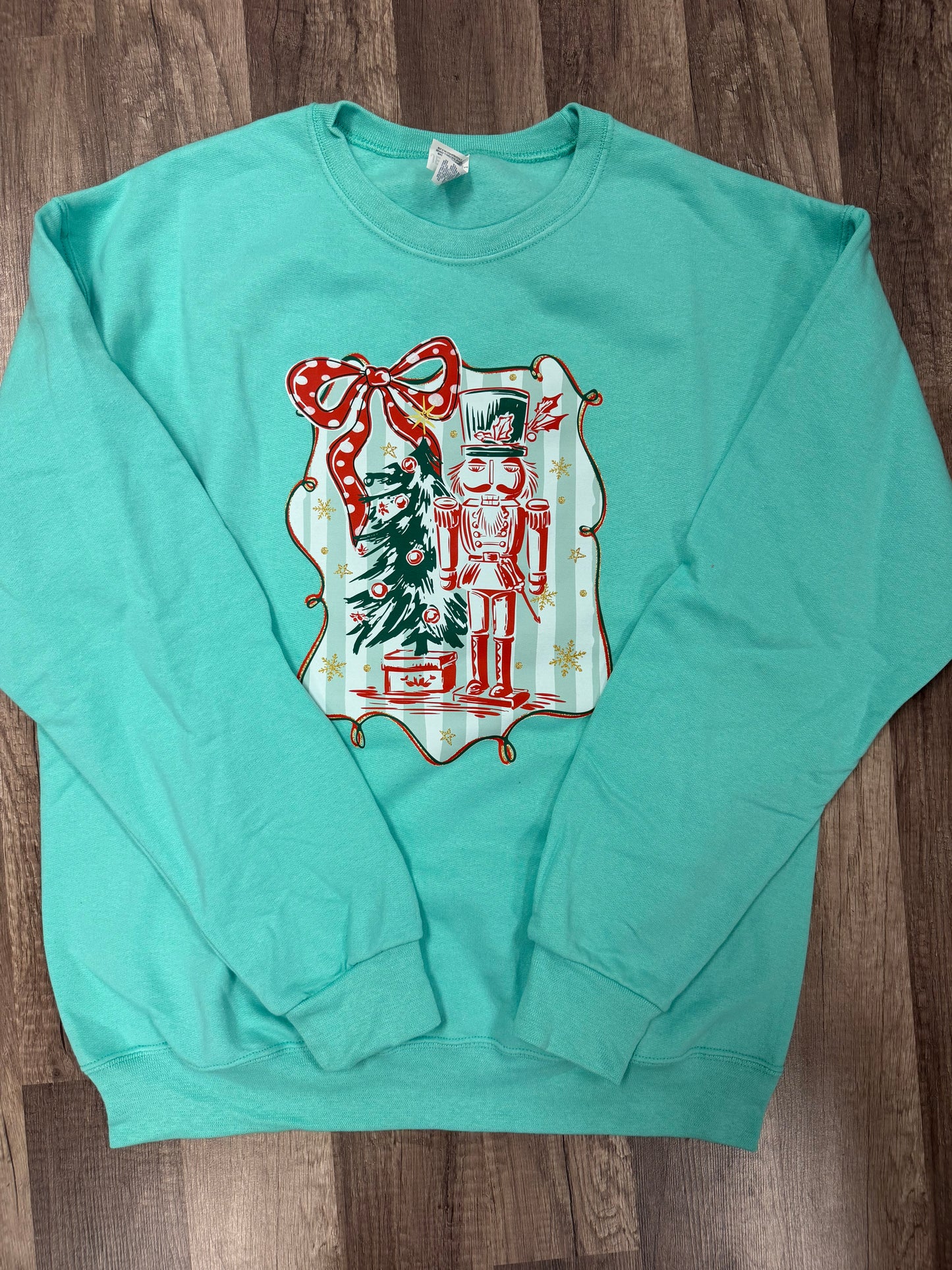 Nutcracker and Christmas Tree Striped Short Sleeve/ Long Sleeve/ Sweatshirt