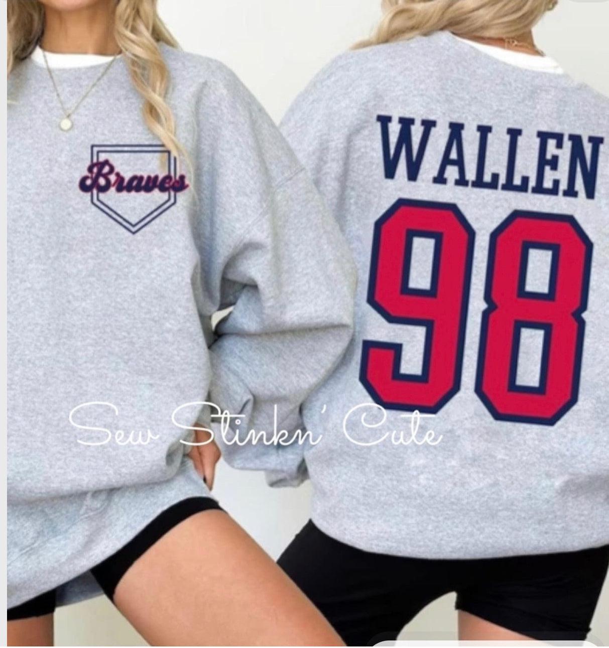 Retro Braves 98 2sides Sweatshirt, Braves 98 Shirt, Wallen 98 Sweatshirt sold