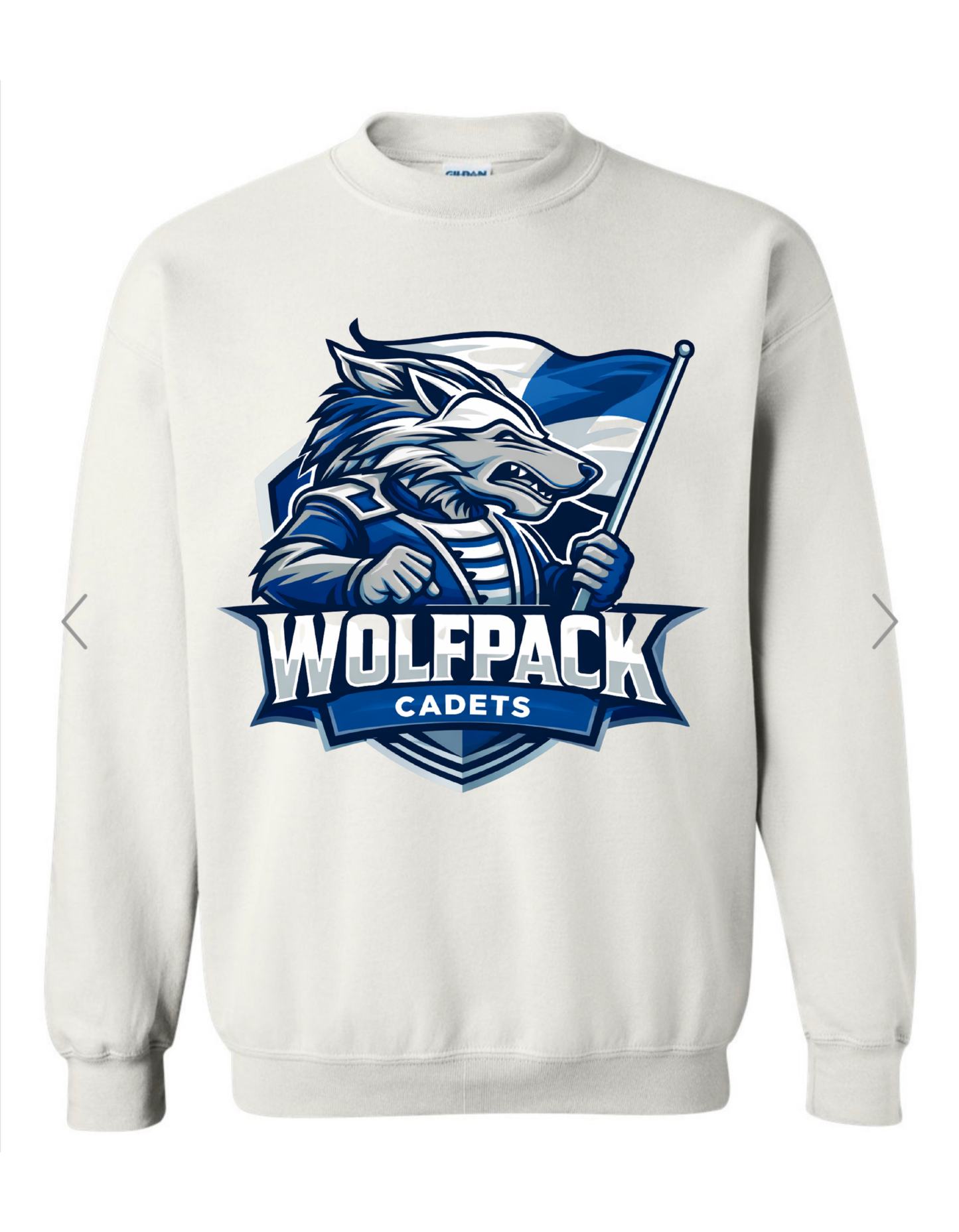 Wolfpack Cadets Mascot in Uniform on White