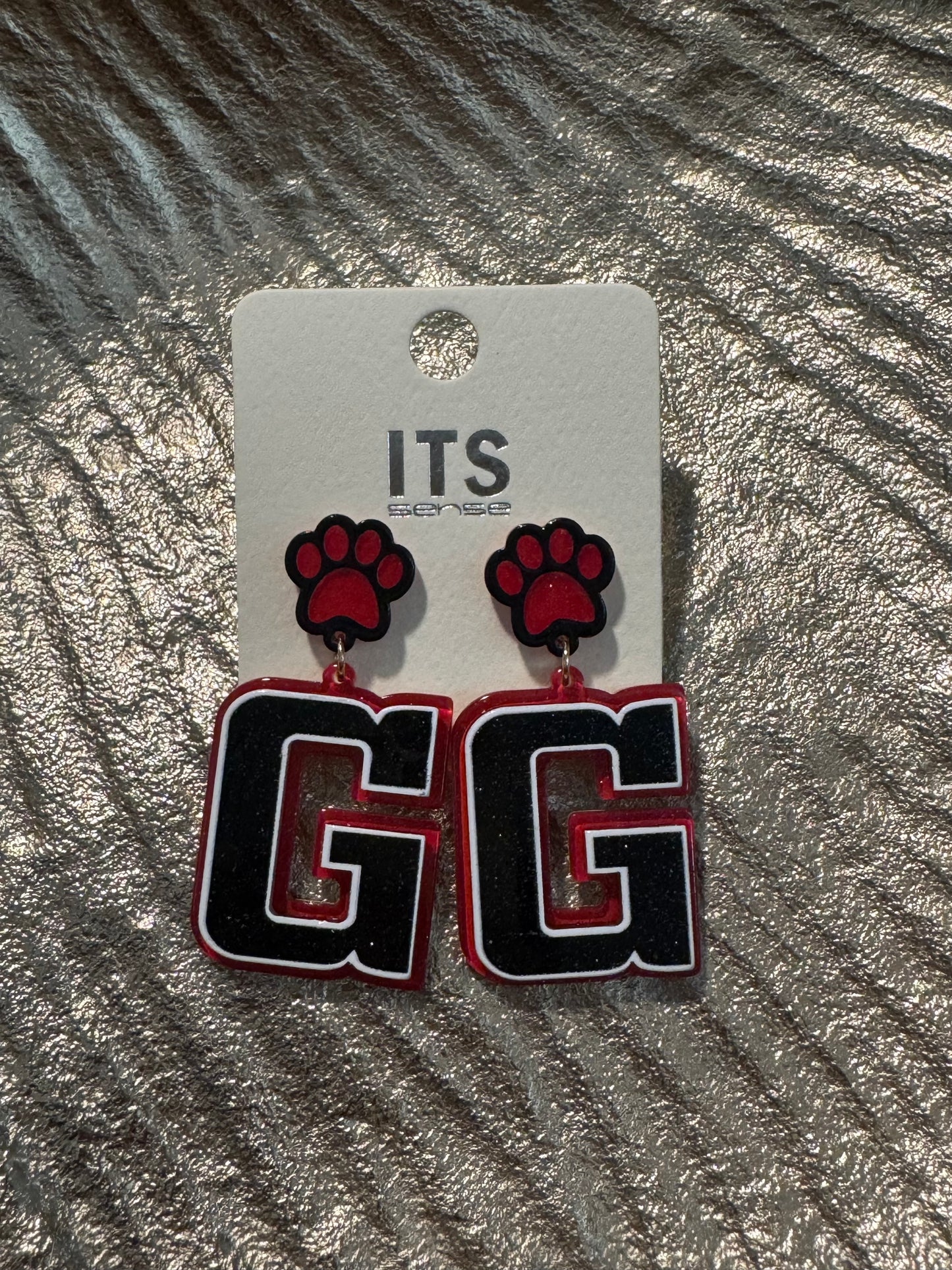 G block letter with paw Earring