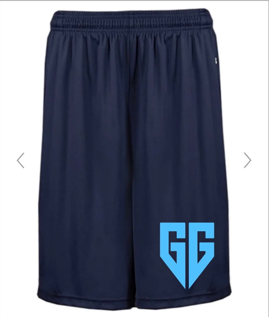 GENERALS MENS SHORTS WITH POCKETS 7 inch embroidered on navy