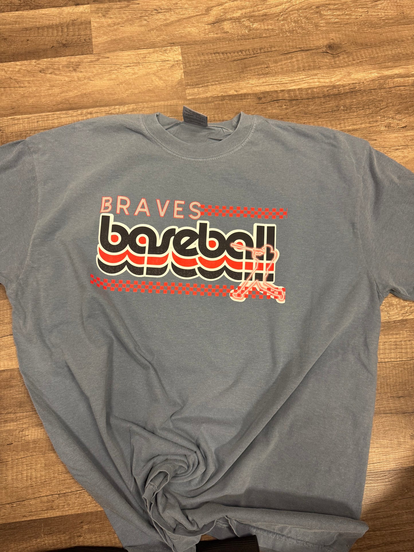 Braves Baseball Retro Checkered Tee